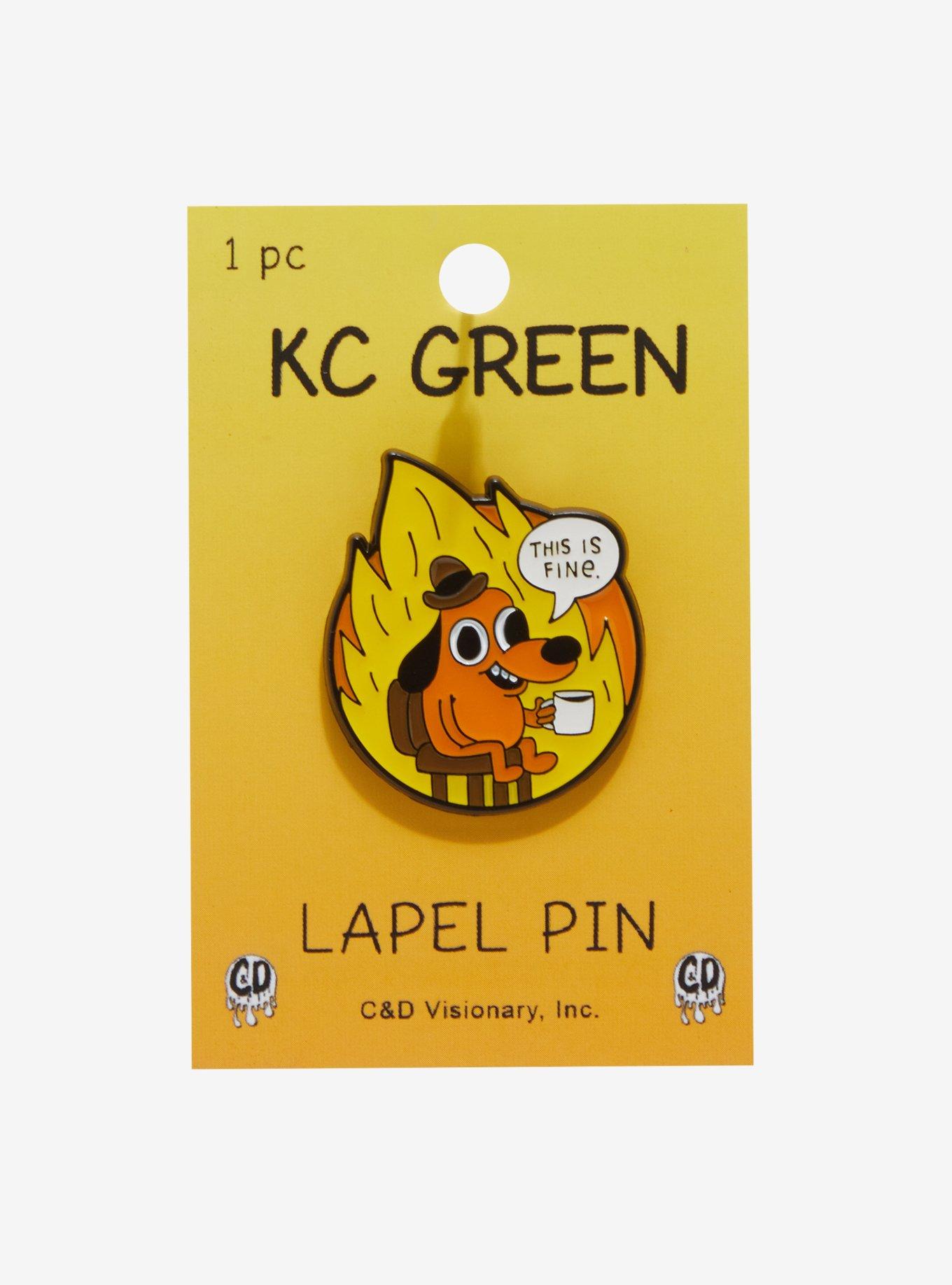 This Is Fine Dog Enamel Pin By KC Green, , alternate