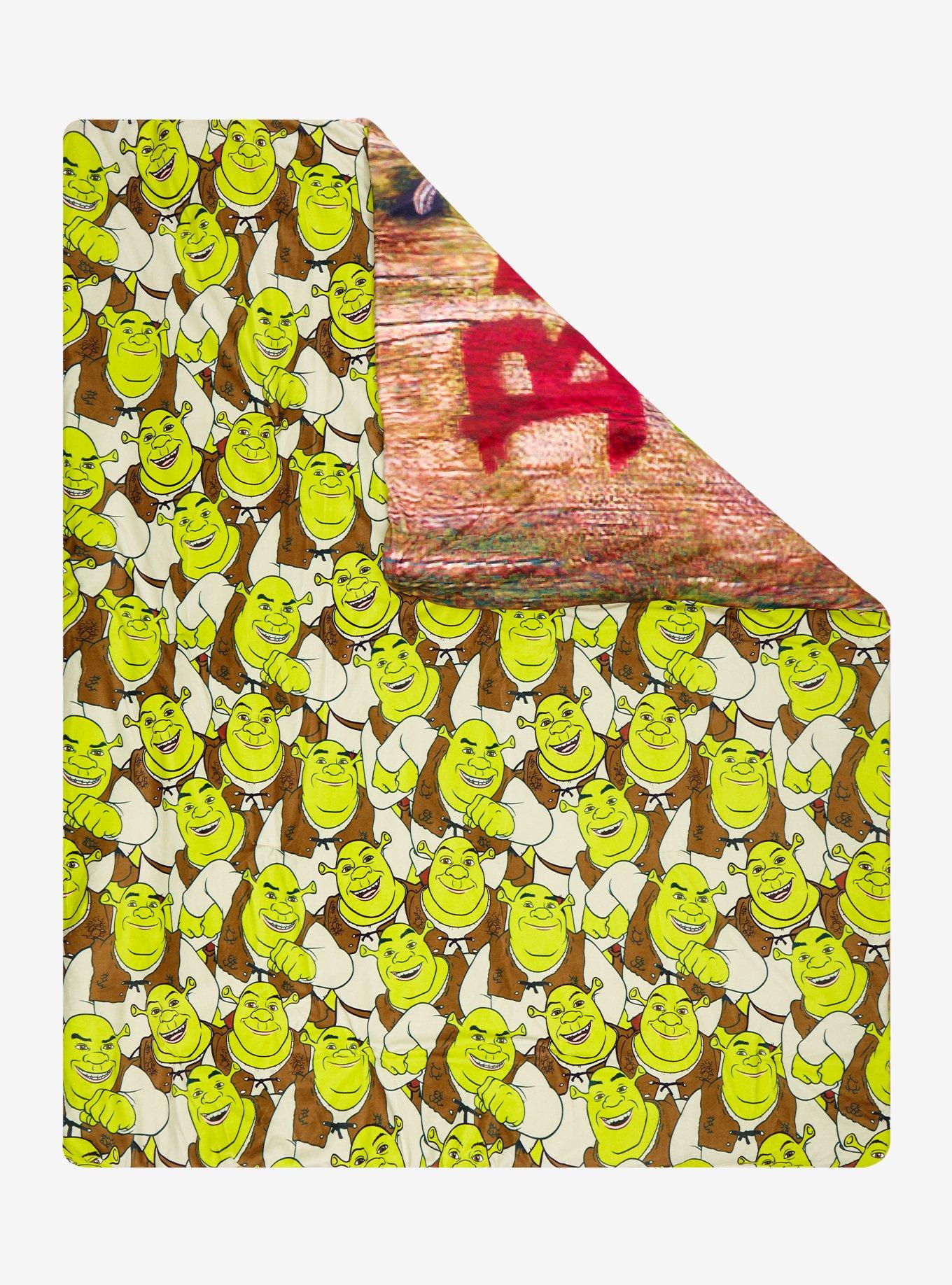 Shrew Beware Ogre & Collage Reversible Throw Blanket, , alternate