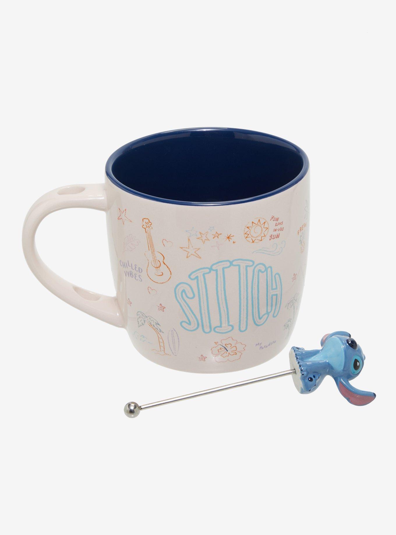 Disney Lilo & Stitch Doodle Icons Mug with Figural Stirrer, , hi-res