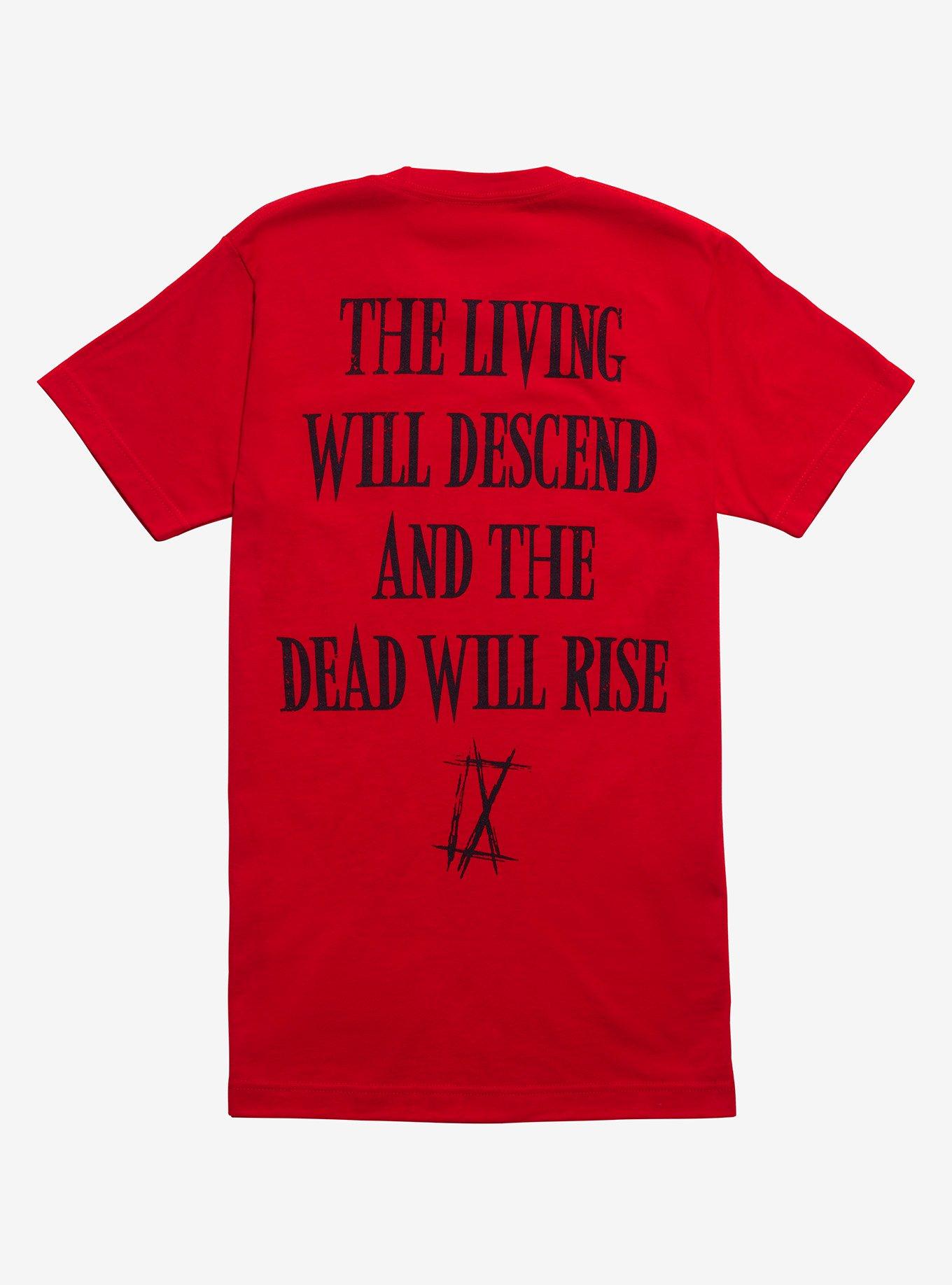 Ice Nine Kills Ex-Mortis Two-Sided Boyfriend Fit Girls T-Shirt, RED, alternate