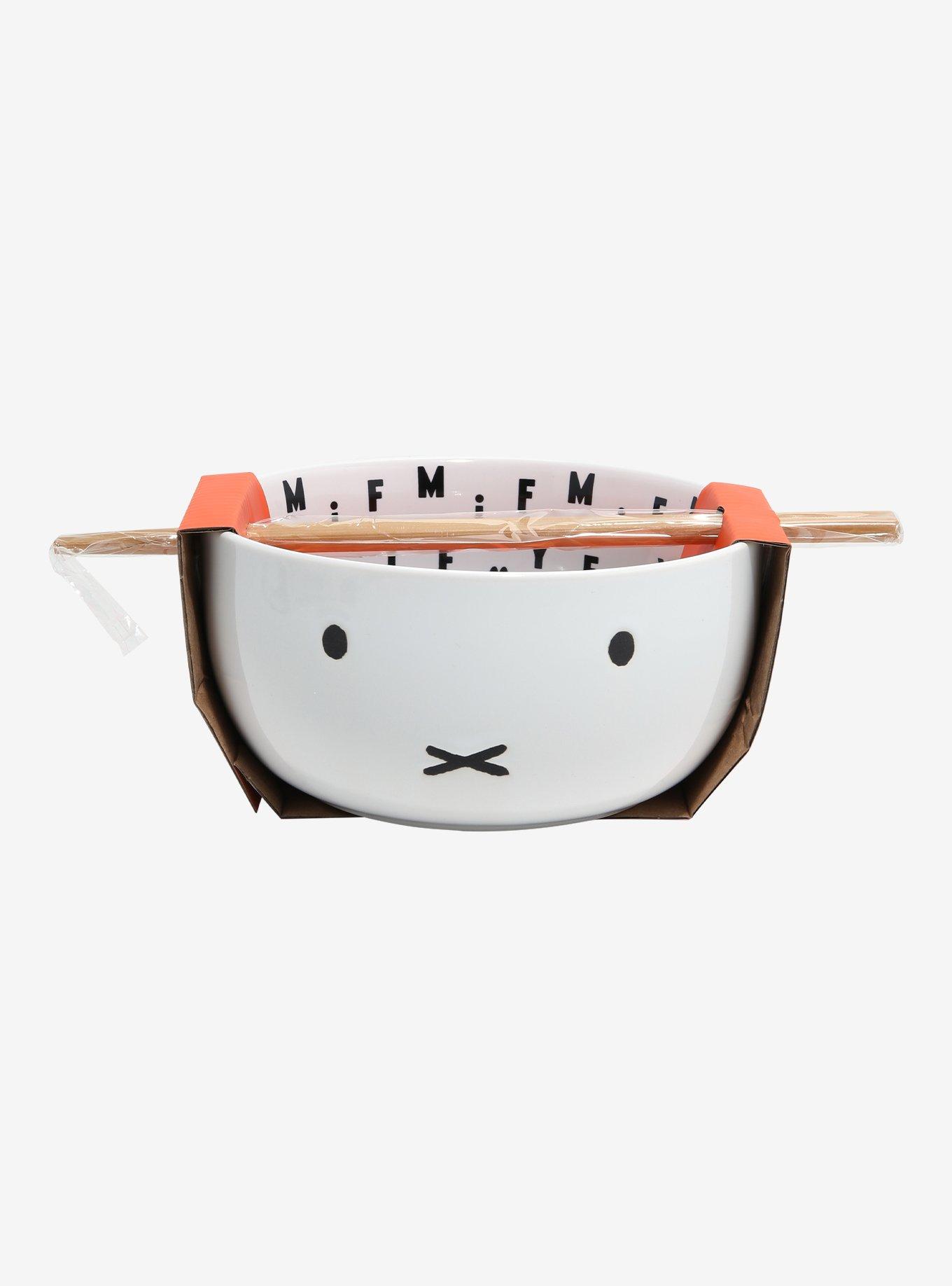 Miffy Face Ramen Bowl with Chopsticks, , alternate
