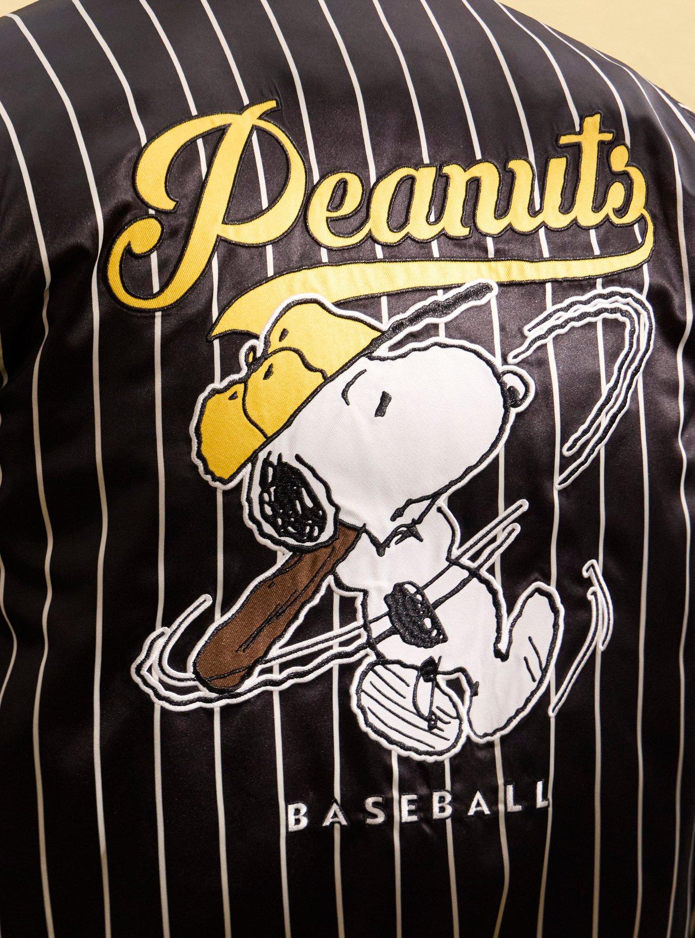 Peanuts Baseball Vintage Striped Bomber Jacket — BoxLunch Exclusive