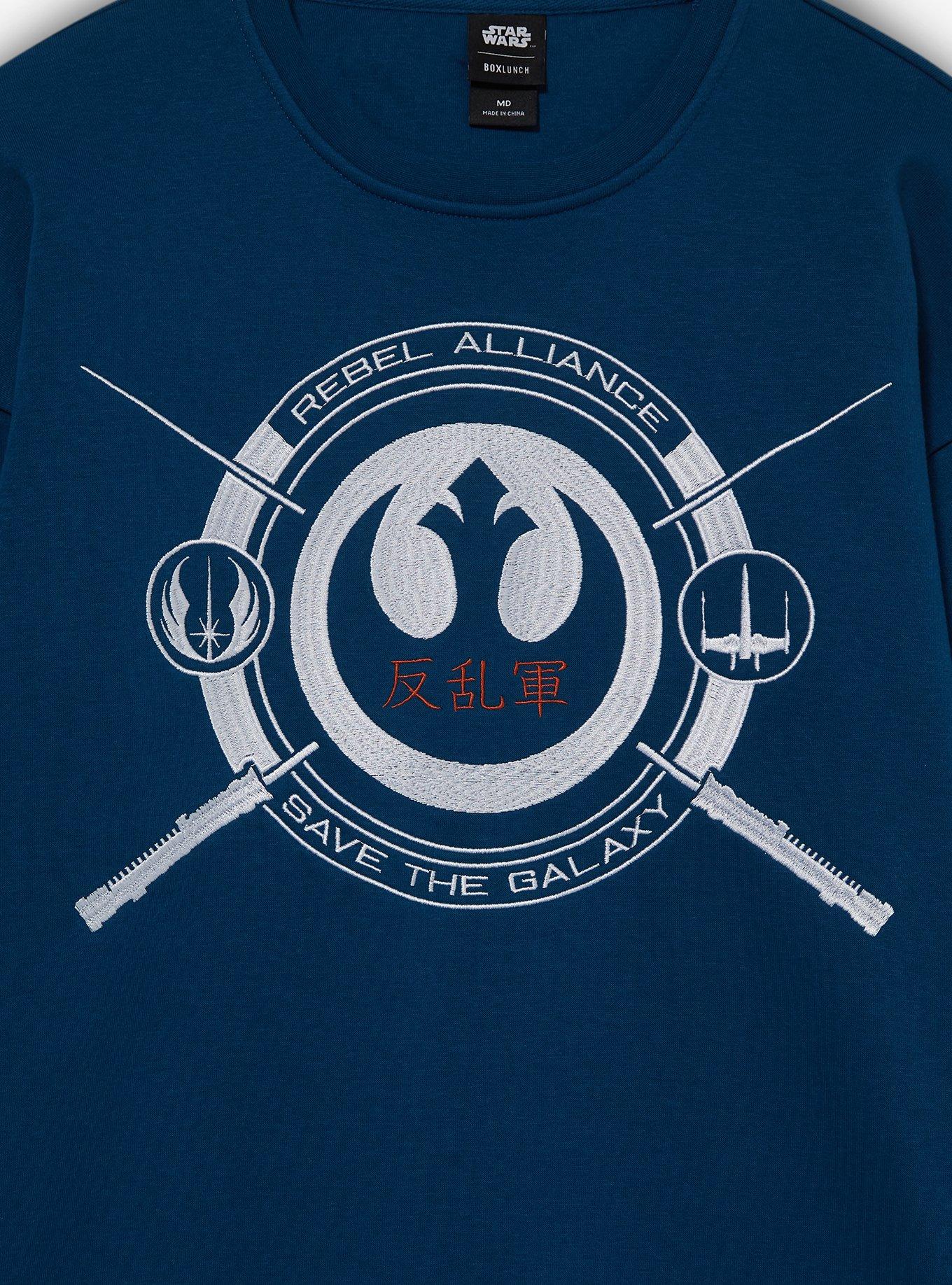 Star Wars Rebel Alliance Embroidered Sweatshirt — BoxLunch Exclusive, BLUE, alternate