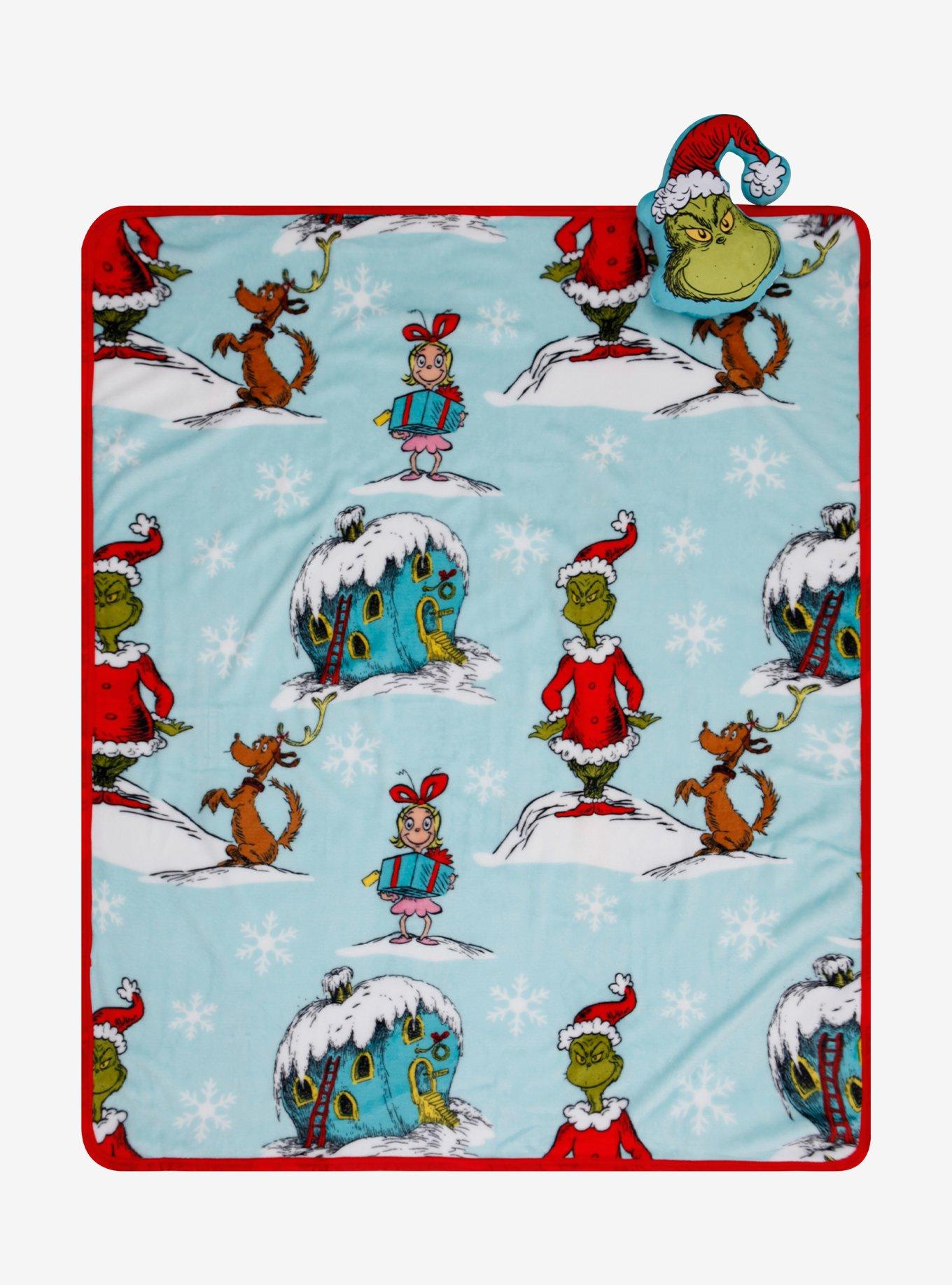 Dr. Seuss How The Grinch Stole Christmas! Pillow & Throw Blanket Set, , alternate