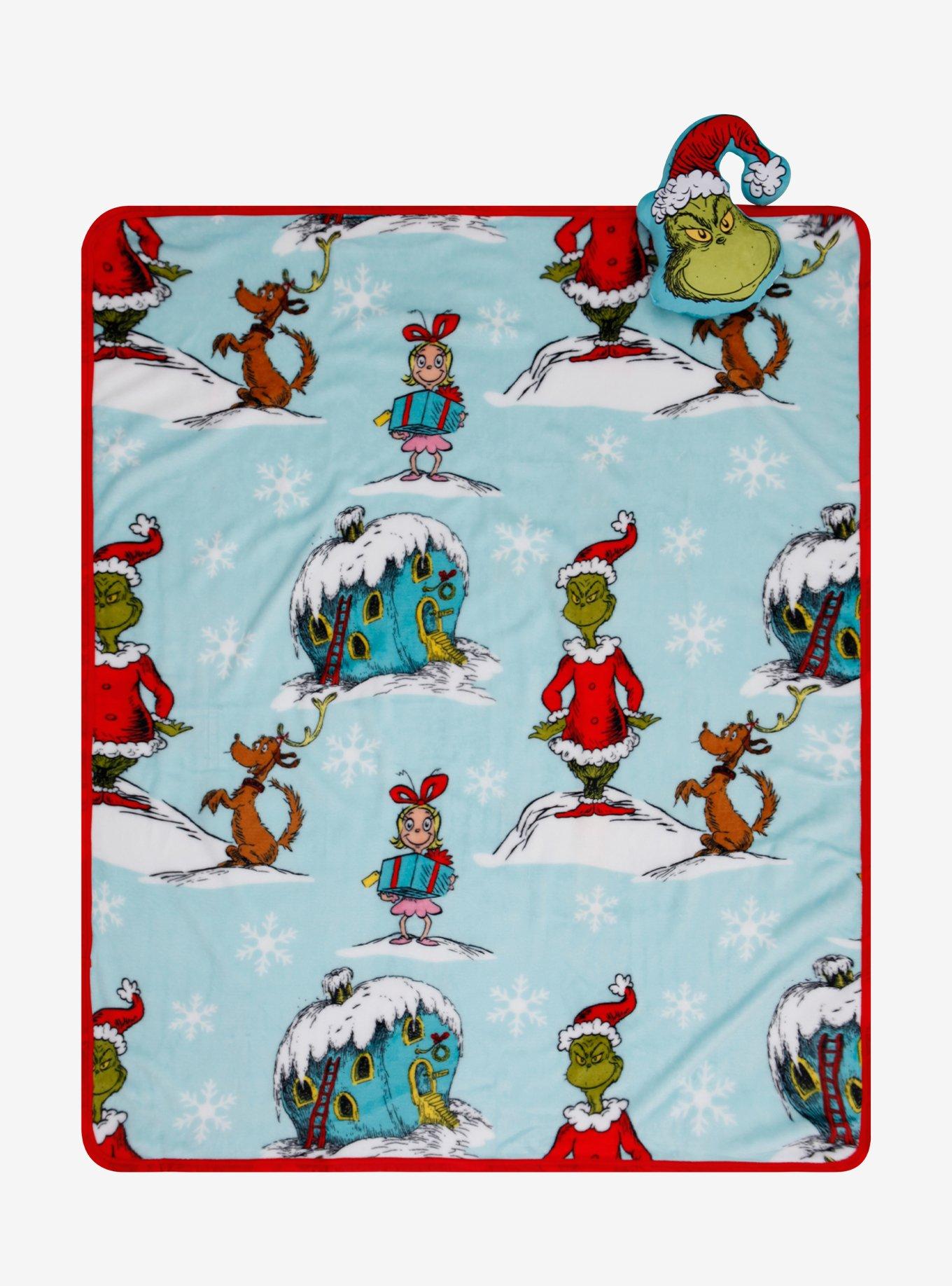 Dr. Seuss How The Grinch Stole Christmas! Pillow & Throw Blanket Set, , hi-res