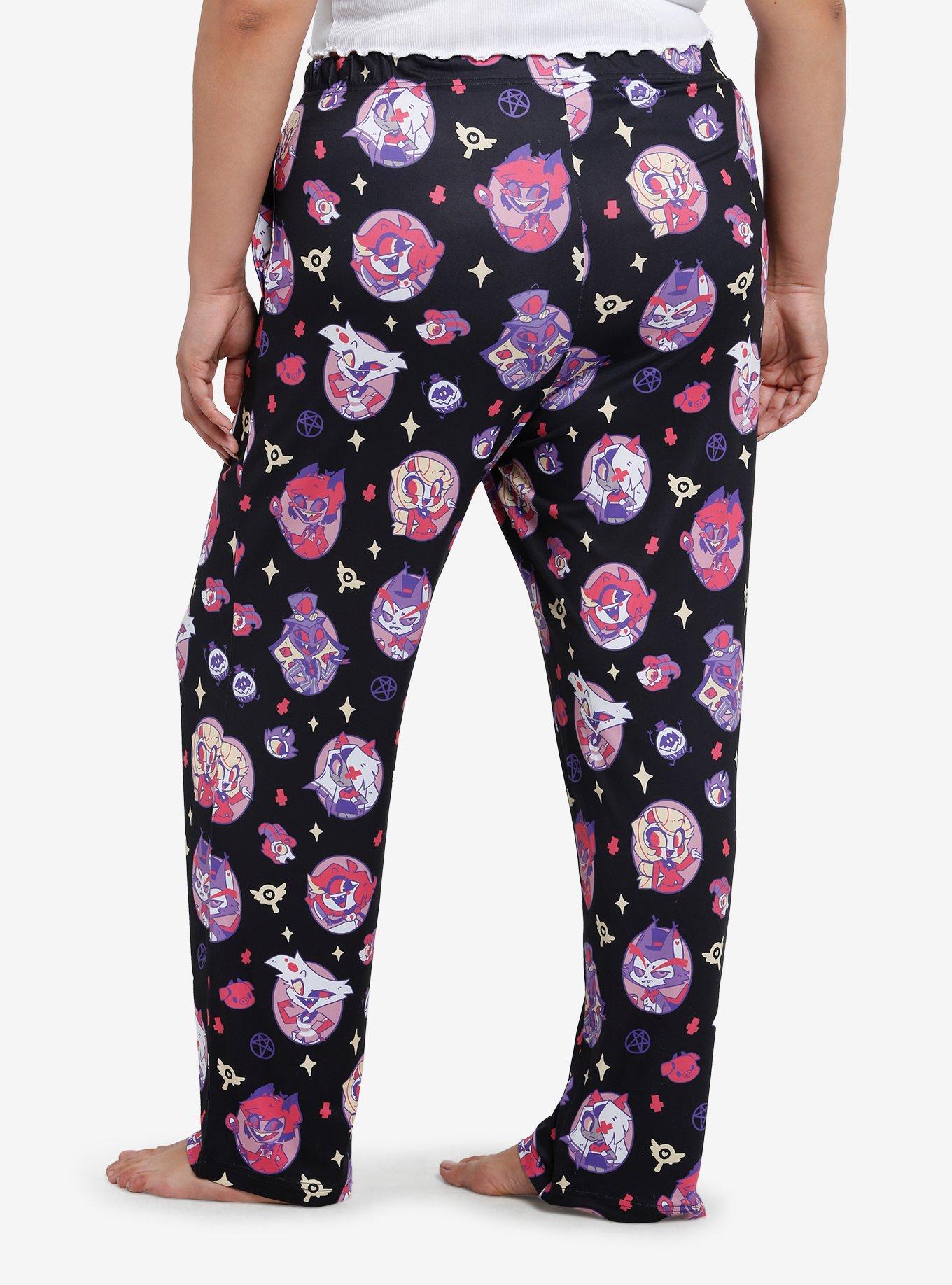 Hazbin Hotel Chibi Characters Pajama Pants Plus Size, , hi-res