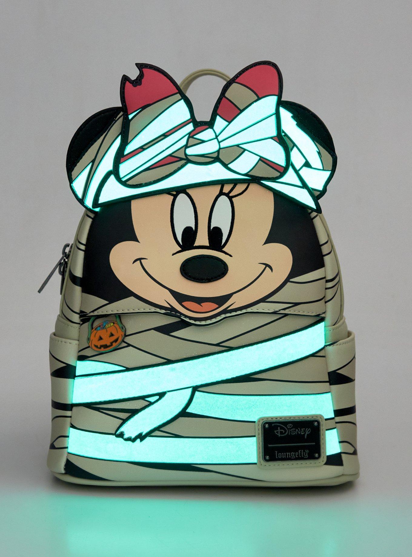 Loungefly Disney Minnie Mouse Mummy Glow-in-the-Dark Mini Backpack, , alternate