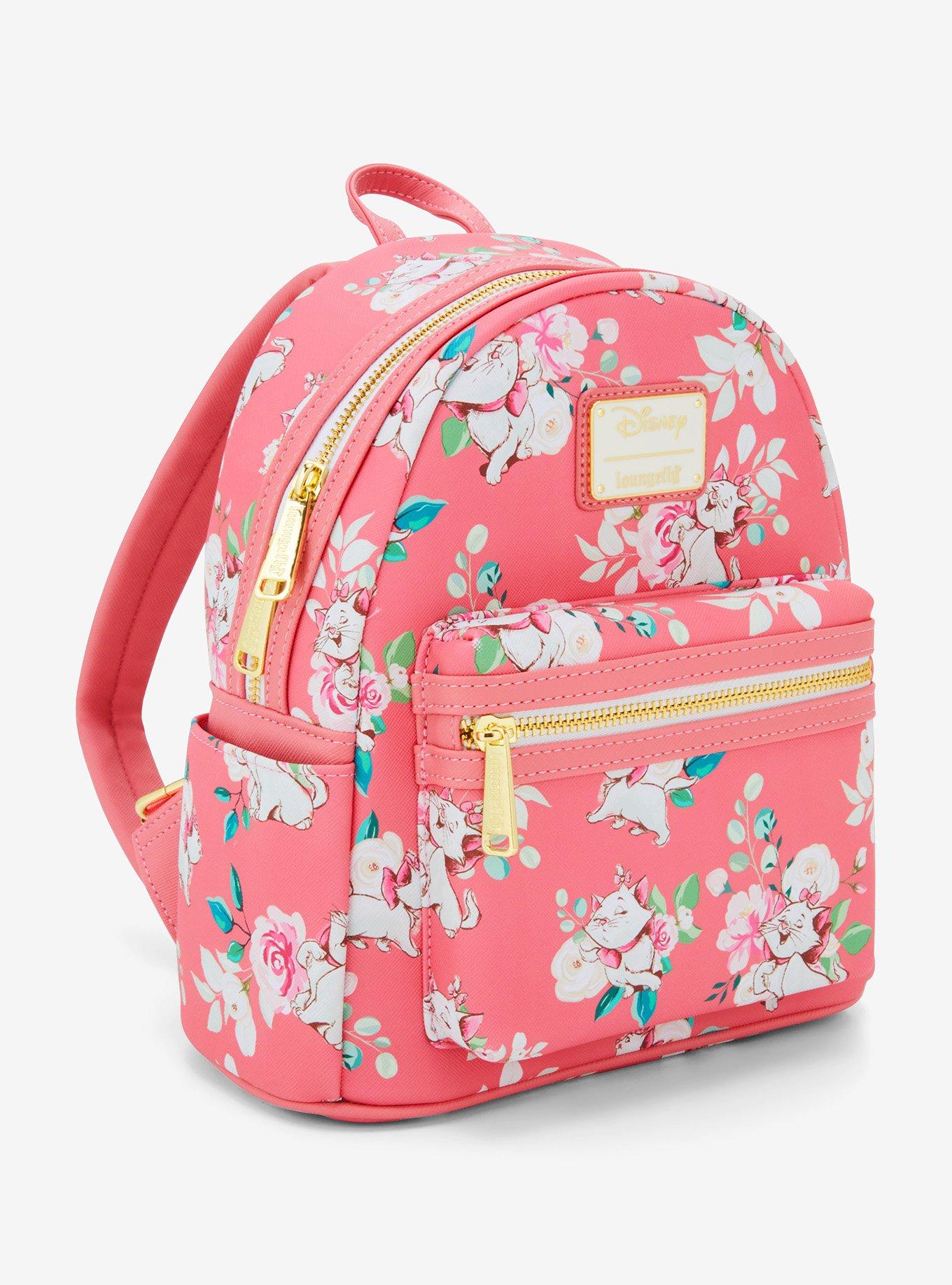 Loungefly Disney The Aristocats Marie Floral Allover Print Mini Backpack, , alternate