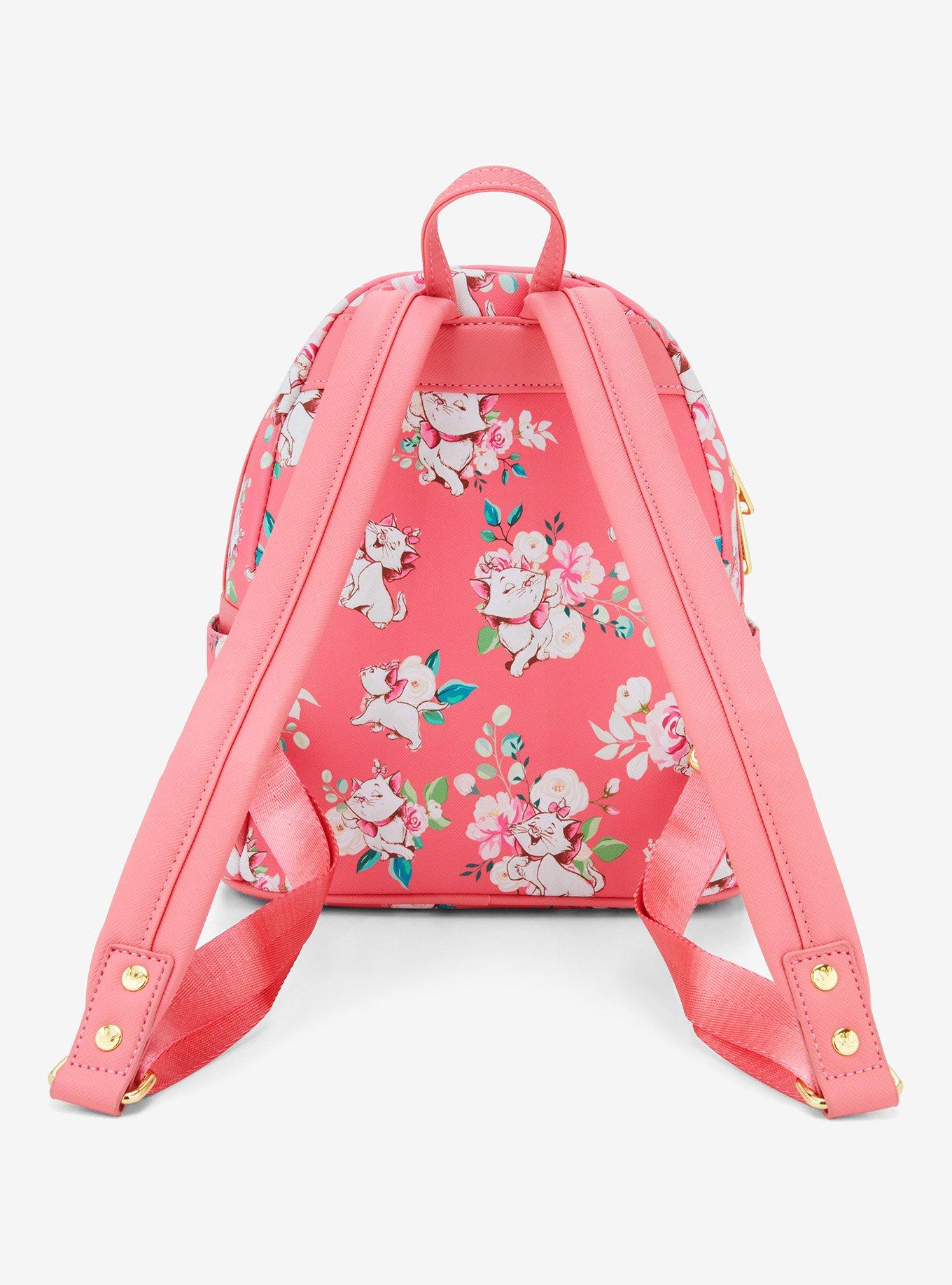Loungefly Disney The Aristocats Marie Floral Allover Print Mini Backpack, , alternate