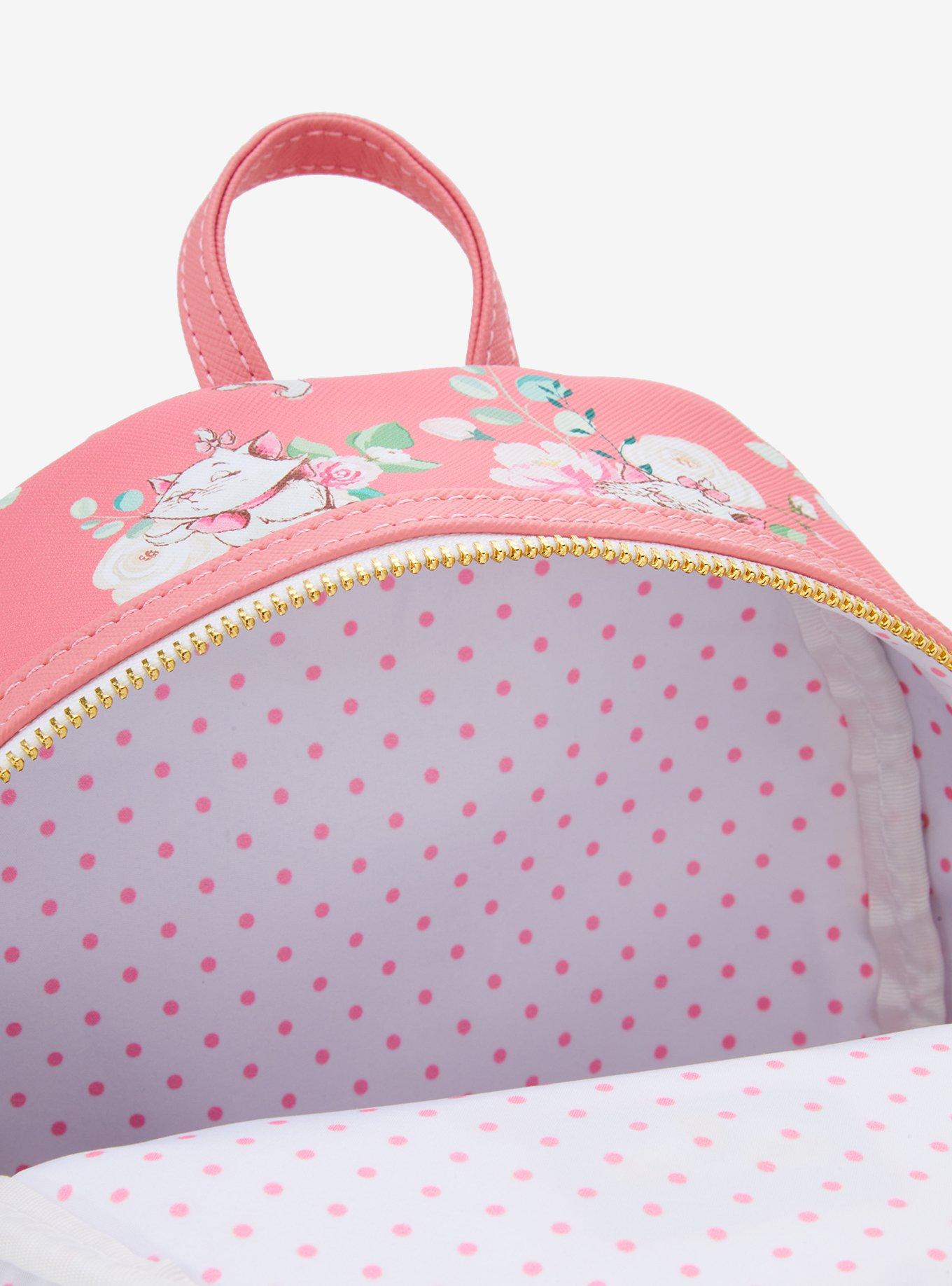 Loungefly Disney The Aristocats Marie Floral Allover Print Mini Backpack, , alternate