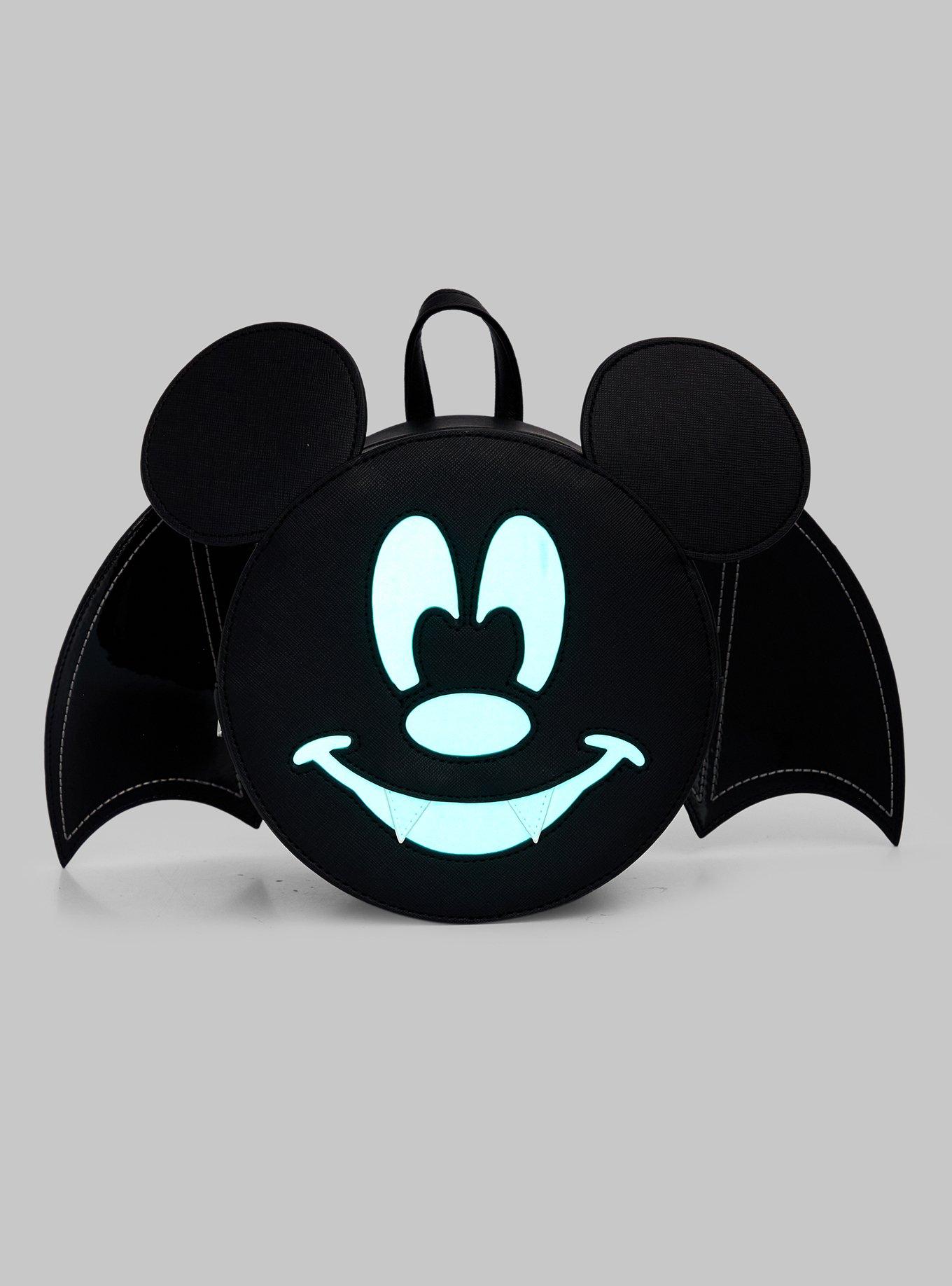 Loungefly Mickey Bat Figural Glow-in-the-Dark Convertible Mini Backpack, , alternate