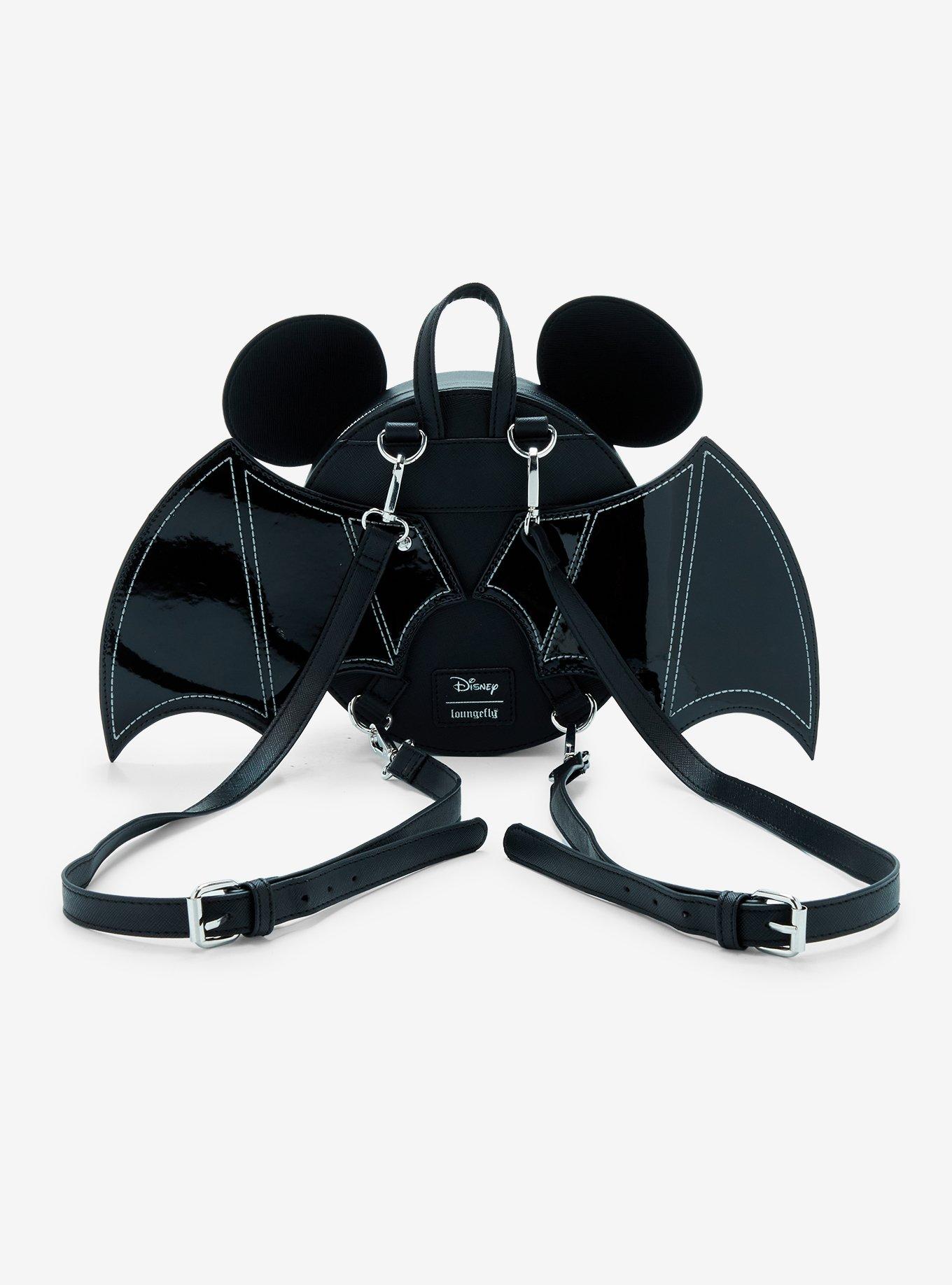 Loungefly Mickey Bat Figural Glow-in-the-Dark Convertible Mini Backpack, , alternate