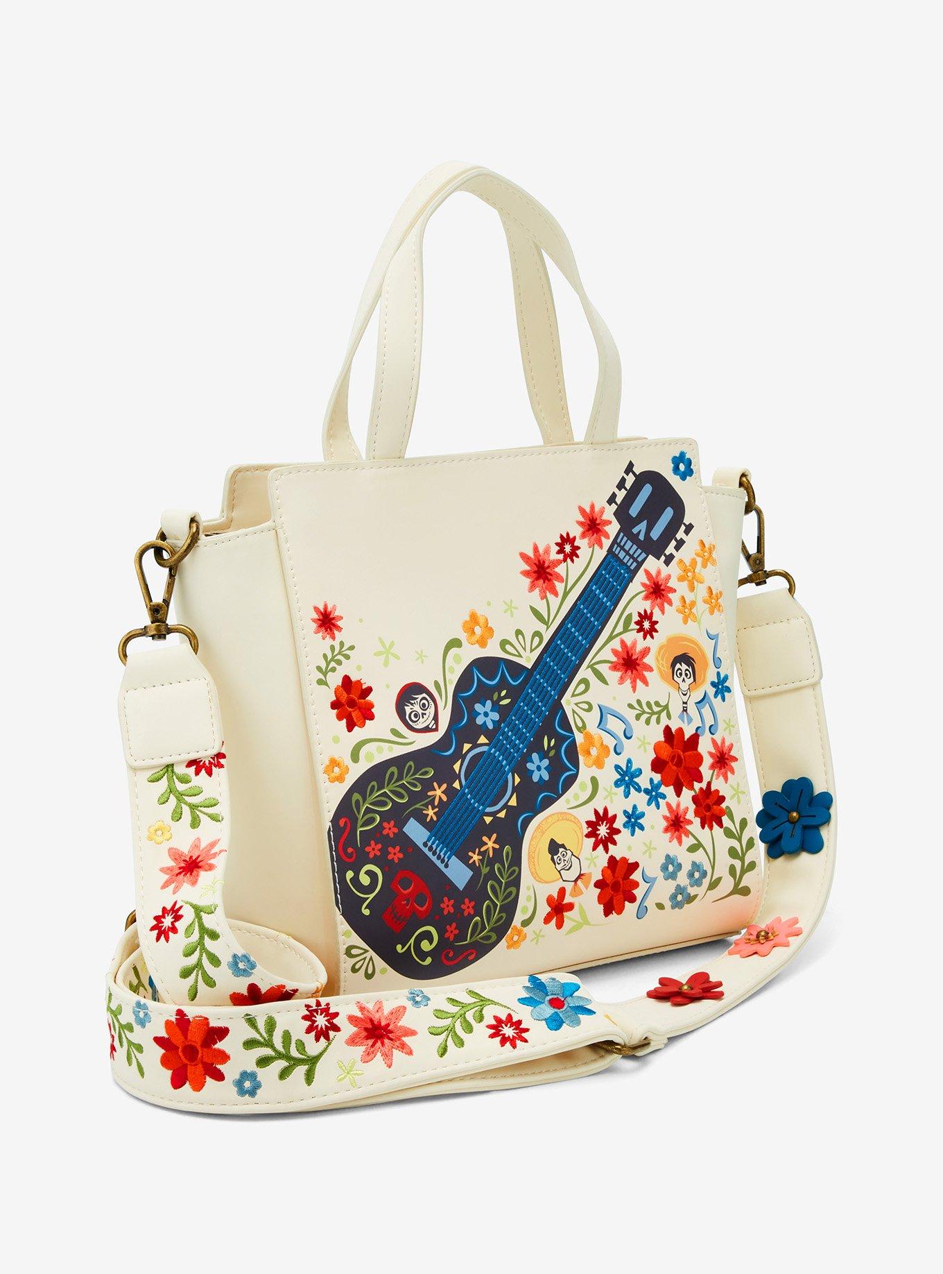 Loungefly Disney Pixar Coco Floral Guitar Handbag, , alternate