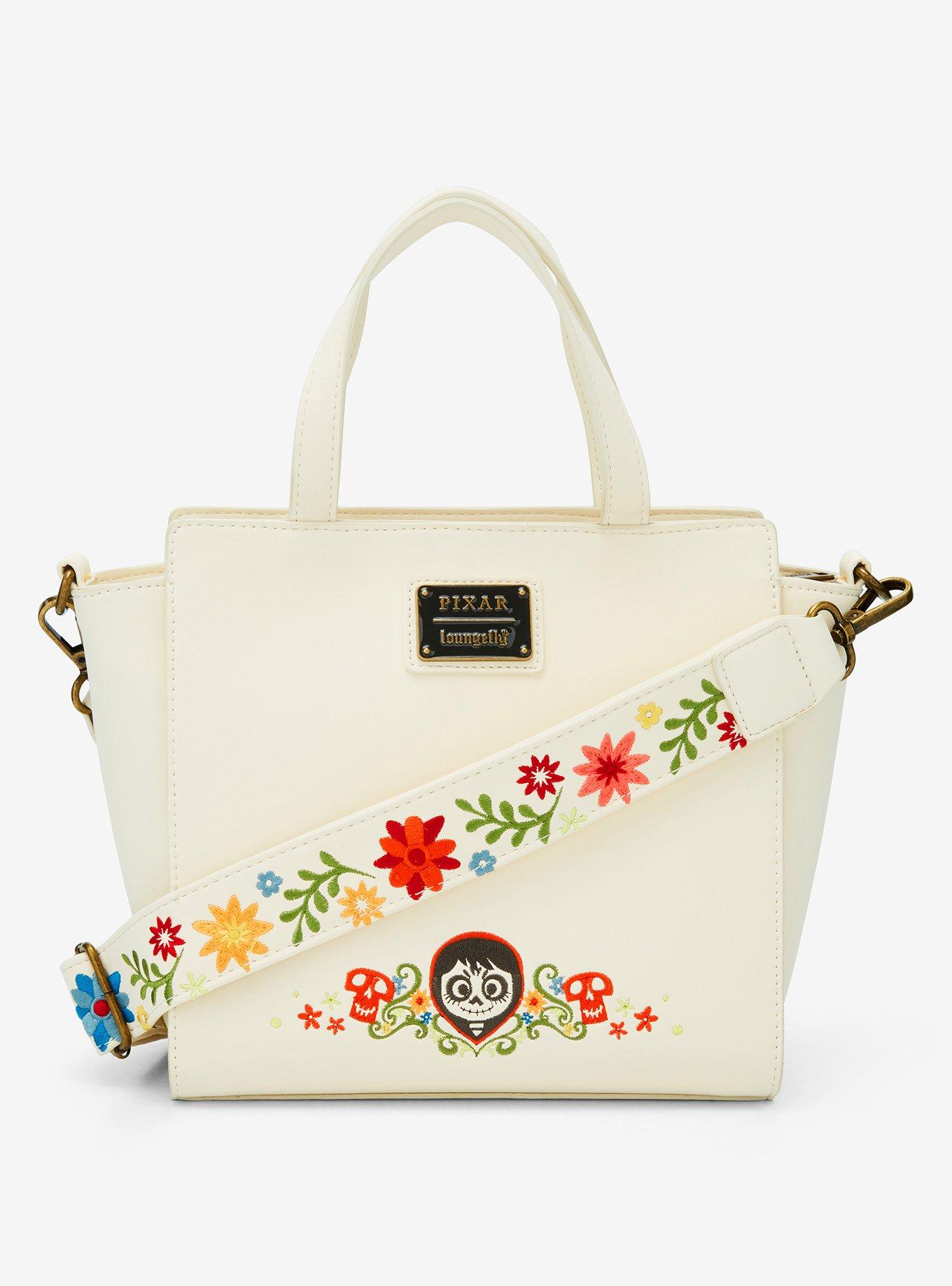 Loungefly Disney Pixar Coco Floral Guitar Handbag, , alternate