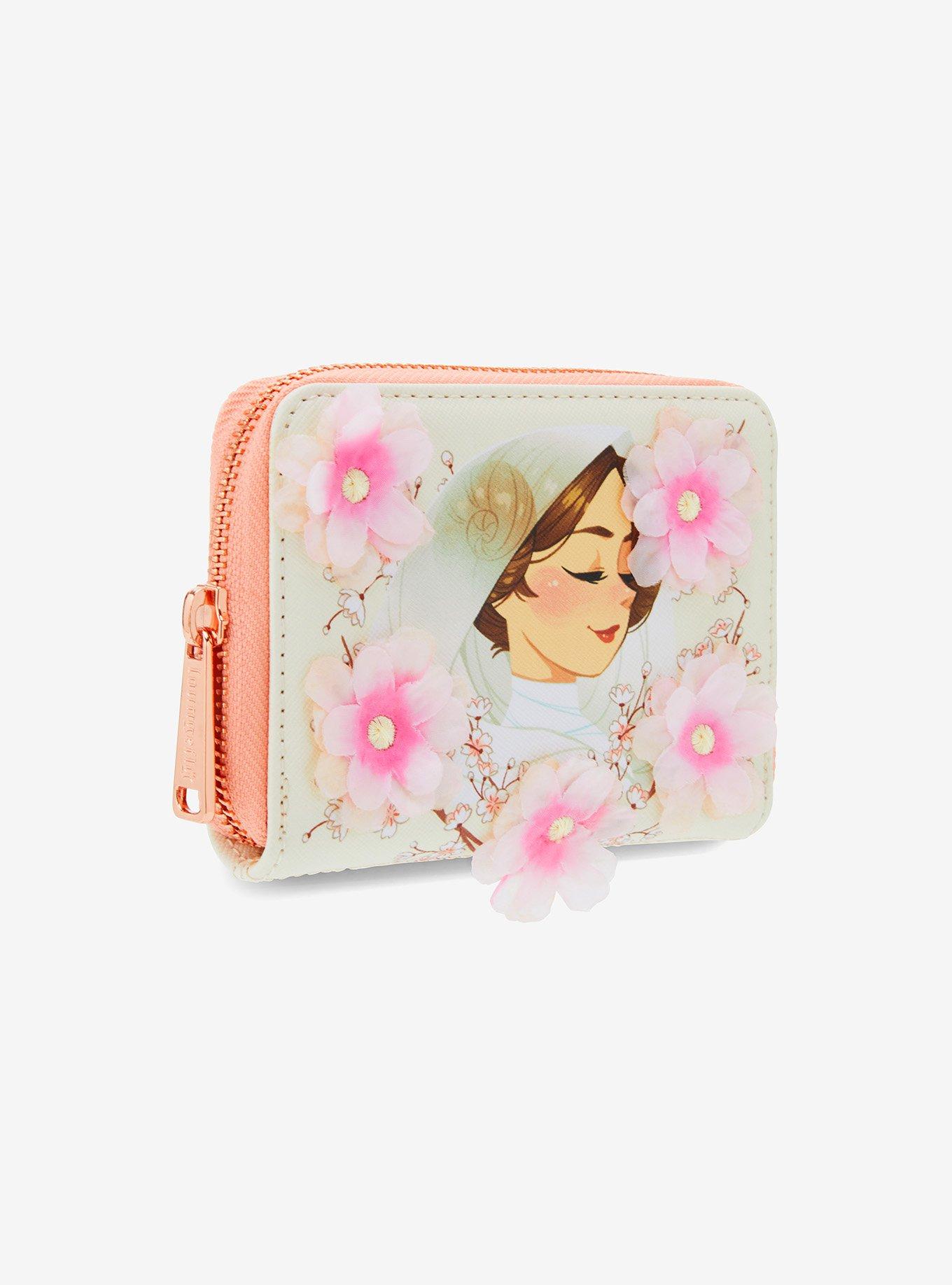 Loungefly Star Wars Princess Leia Floral Small Zip Wallet, , alternate