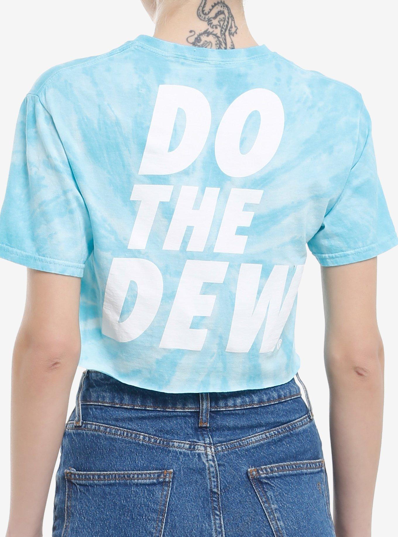 Mountain Dew Baja Blast Blue Tie-Dye Crop Girls T-Shirt, , hi-res