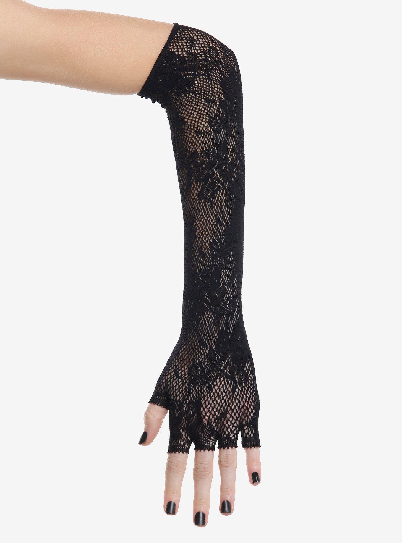 Black Floral Lace Arm Warmers | Hot Topic