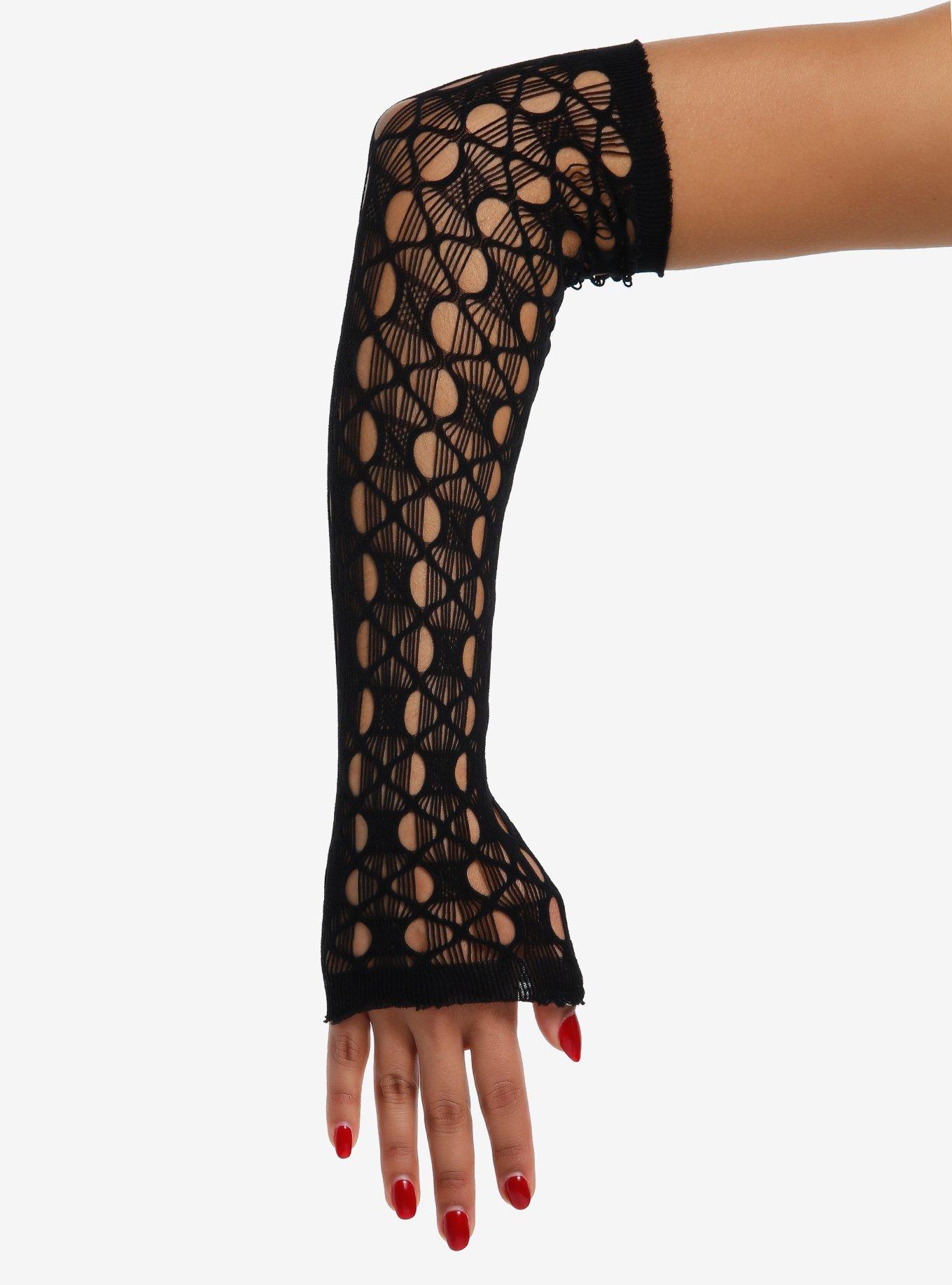 Circle Net Pattern Arm Warmers, , hi-res