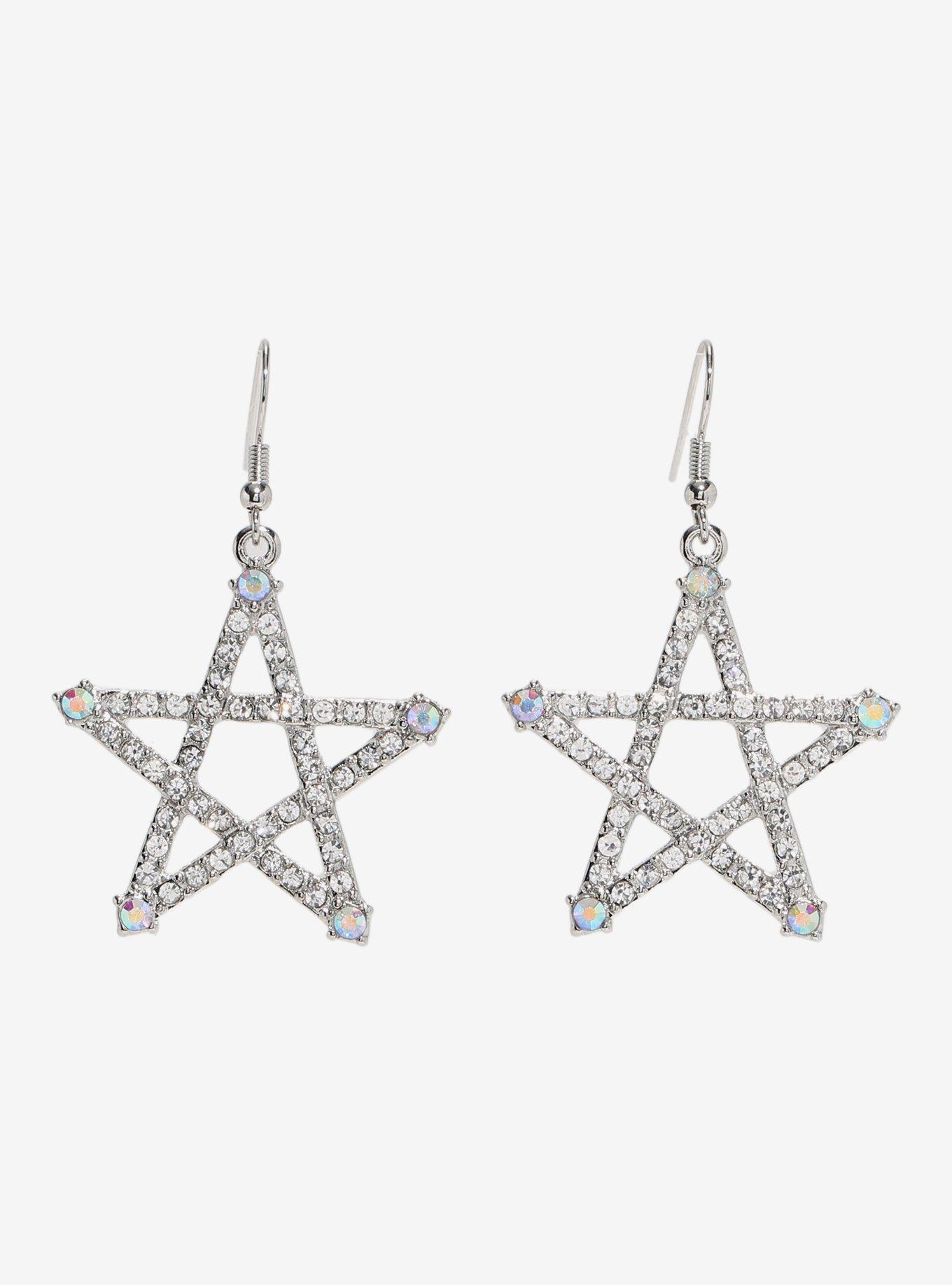 Bling Star Drop Earrings, , hi-res