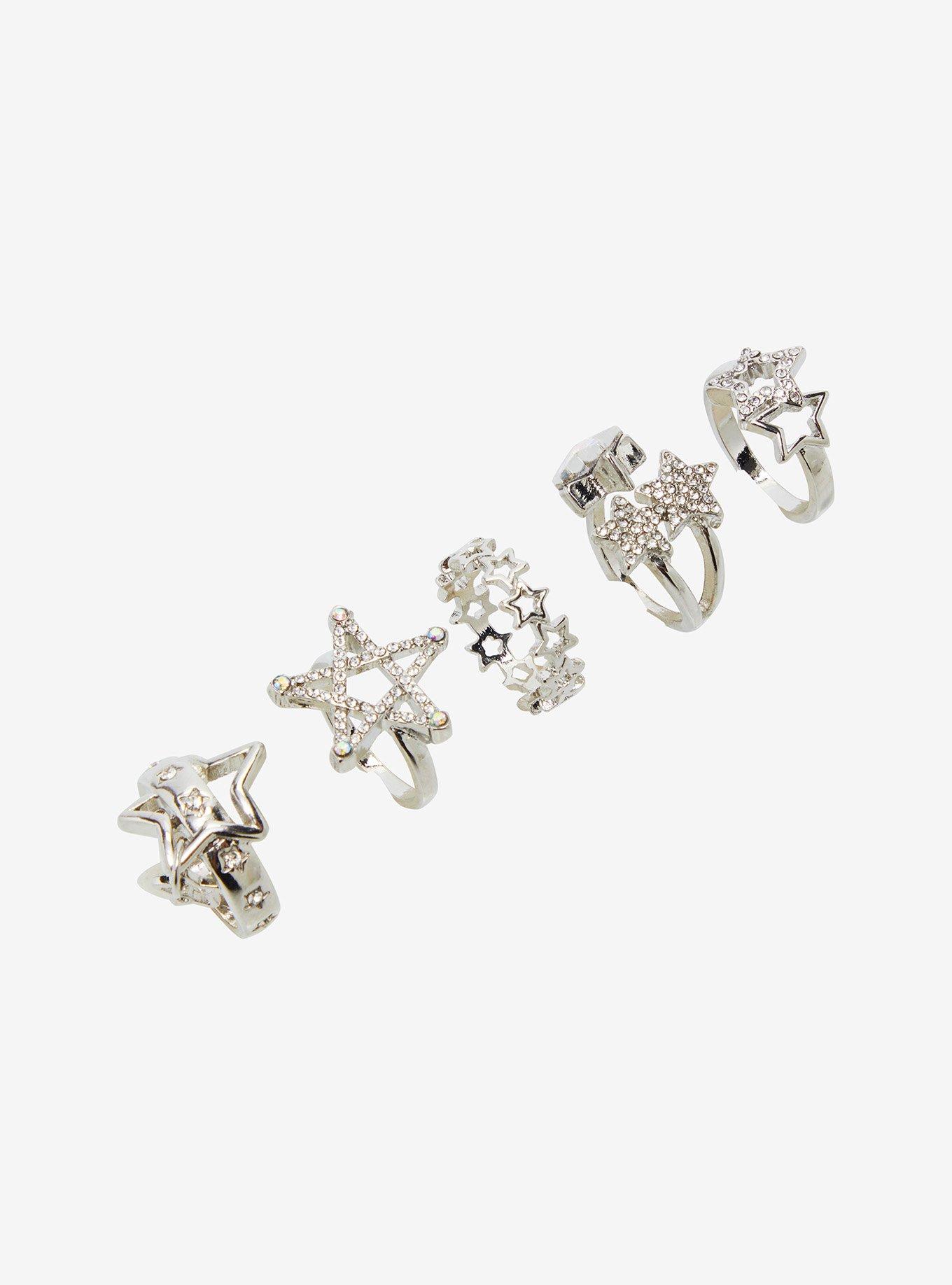 Rhinestone Star Ring Set, , alternate