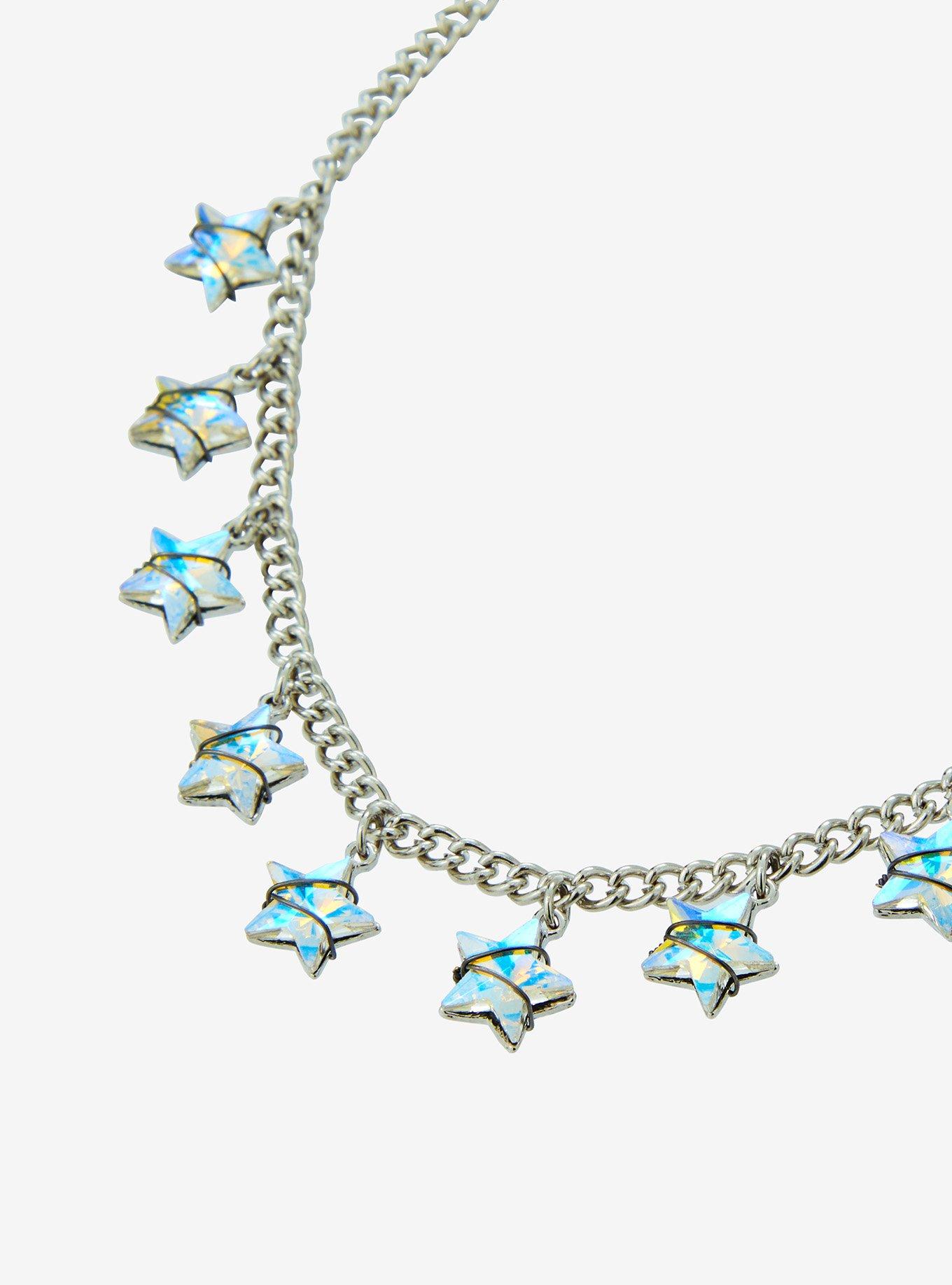 Iridescent Star Charm Choker, , alternate