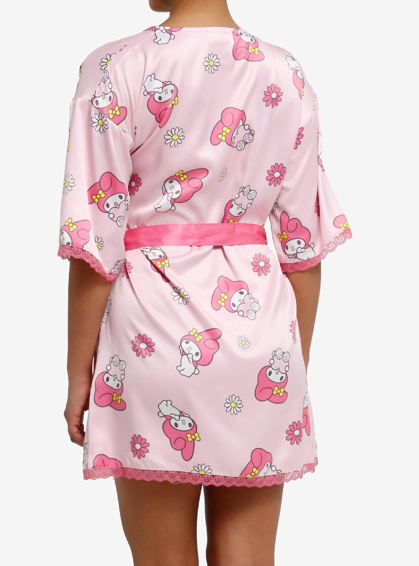 My Melody Flowers Lace Trim Robe, MULTI, alternate