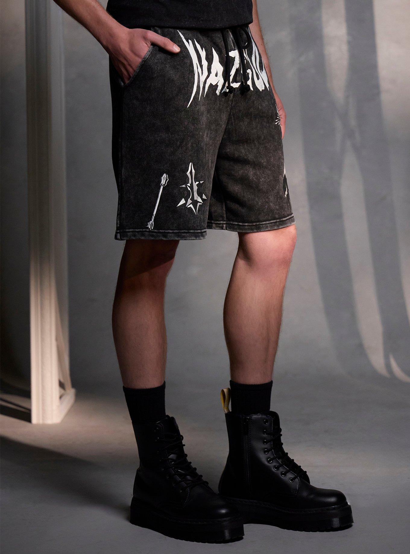 The Lord Of The Rings Nazgul Mineral Wash Lounge Shorts, BLACK, alternate