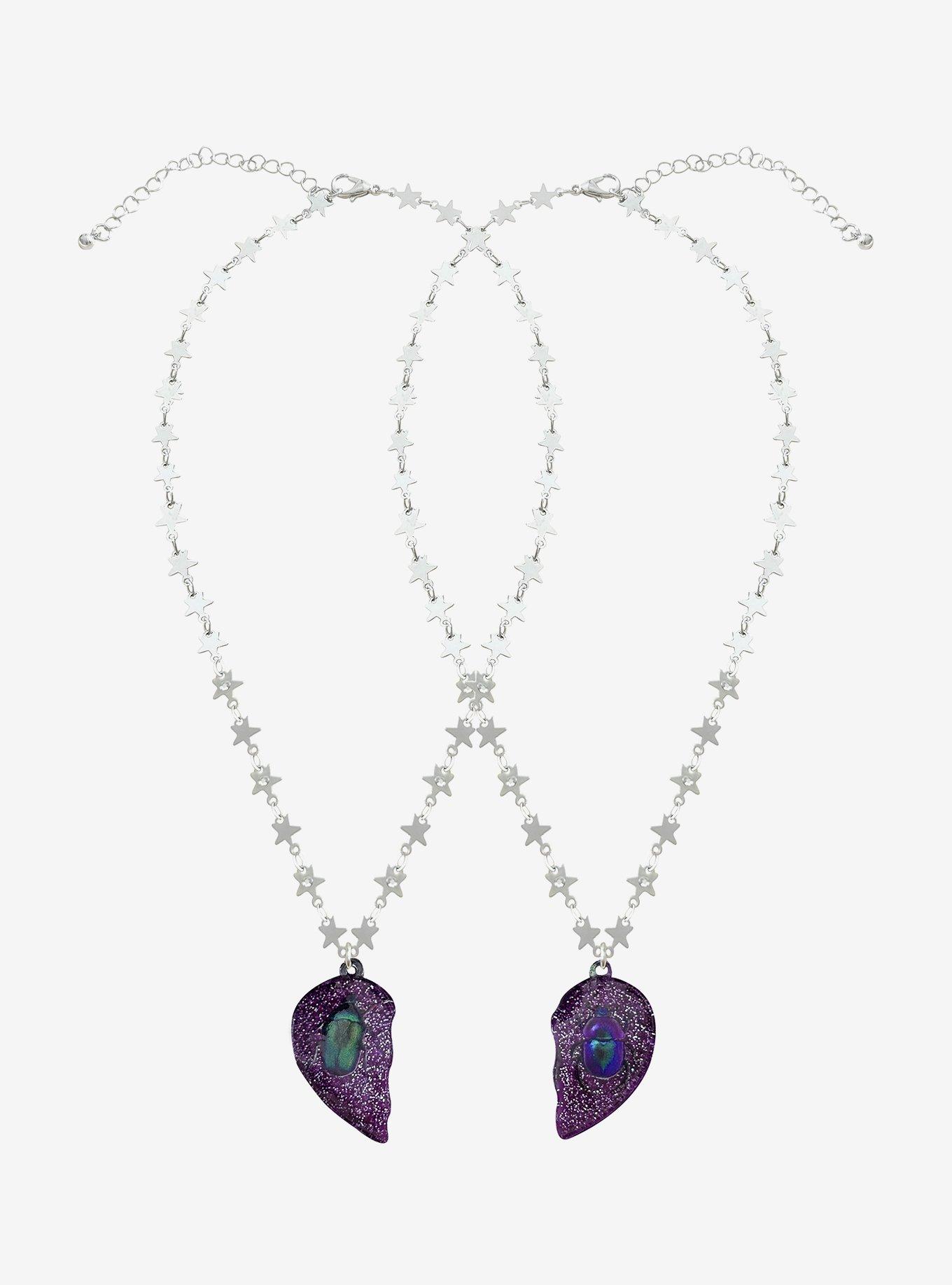 Glitter Heart Bugs Best Friend Necklace Set, , hi-res