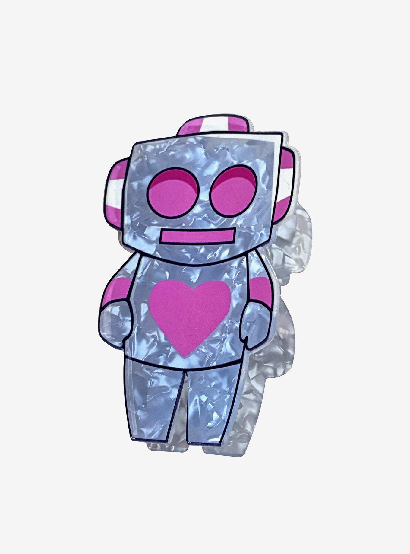 Heart Robot Claw Hair Clip, , hi-res