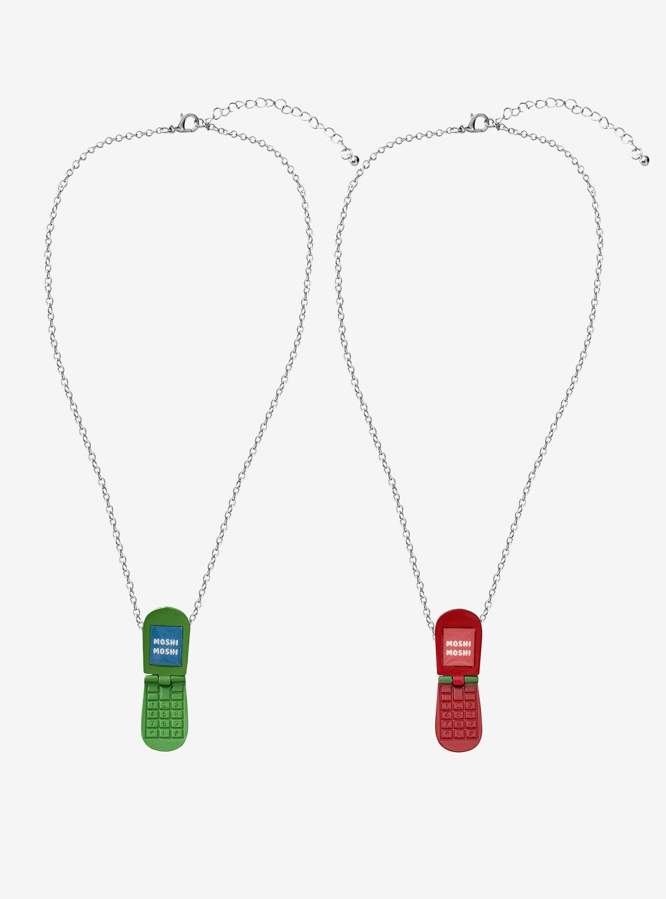 Sweet Society Frog & Strawberry Flip Phones Best Friend Necklace Set, , alternate