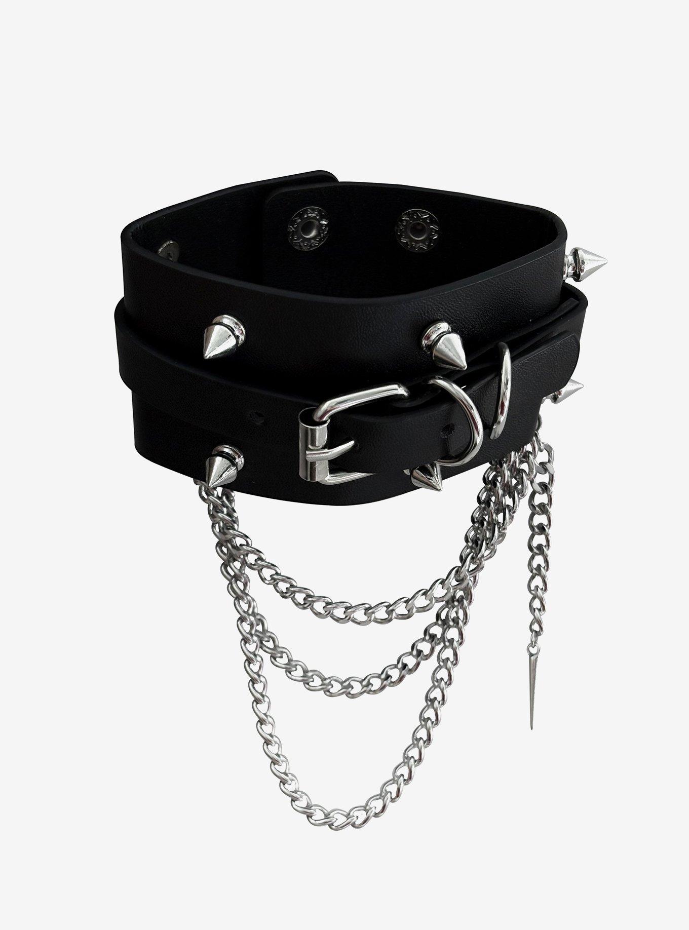 Multi Length Spike & Buckle Wrist Cuff, , hi-res