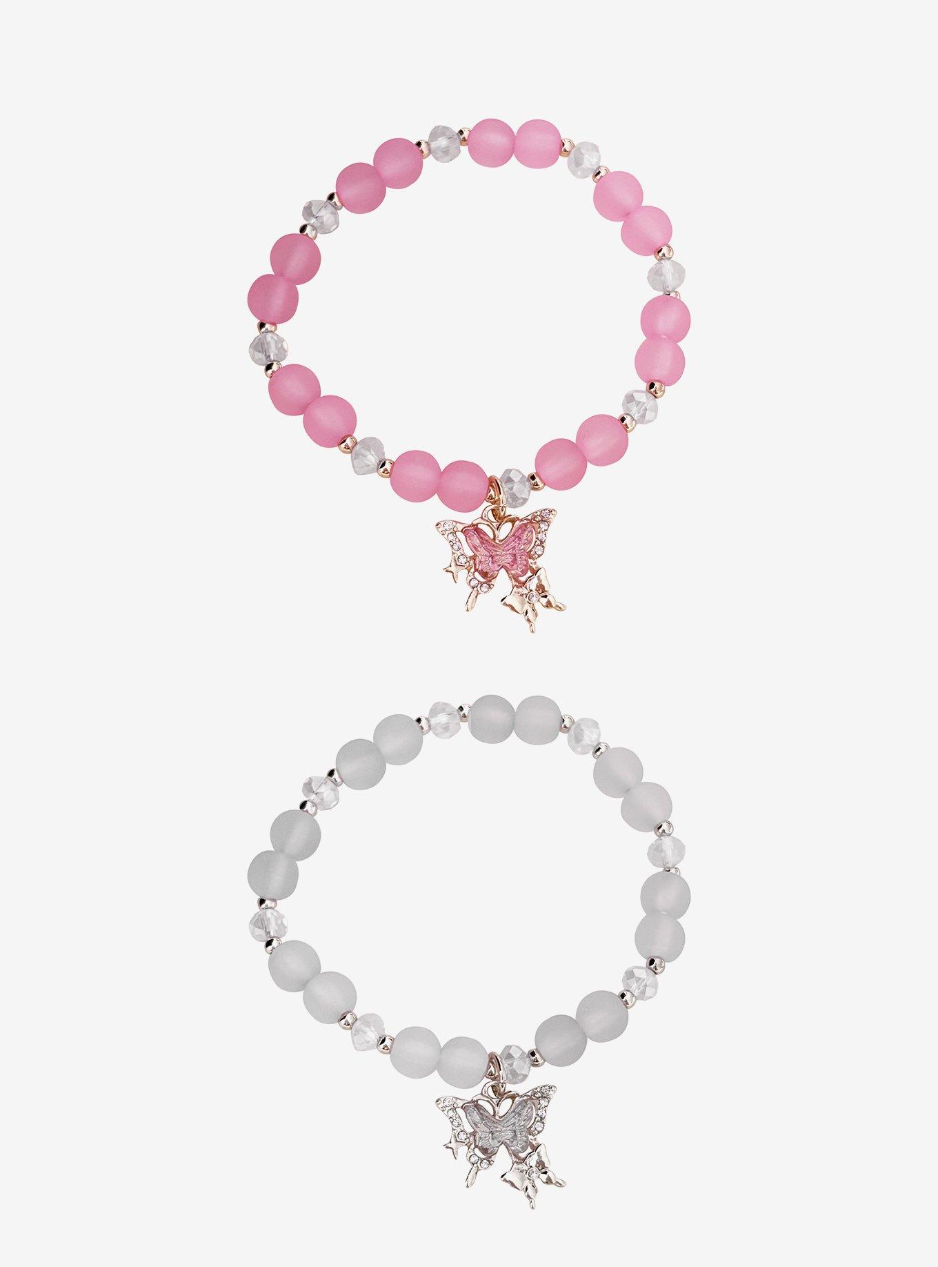 Sweet Society Beaded Butterfly Best Friend Bracelet Set, , hi-res