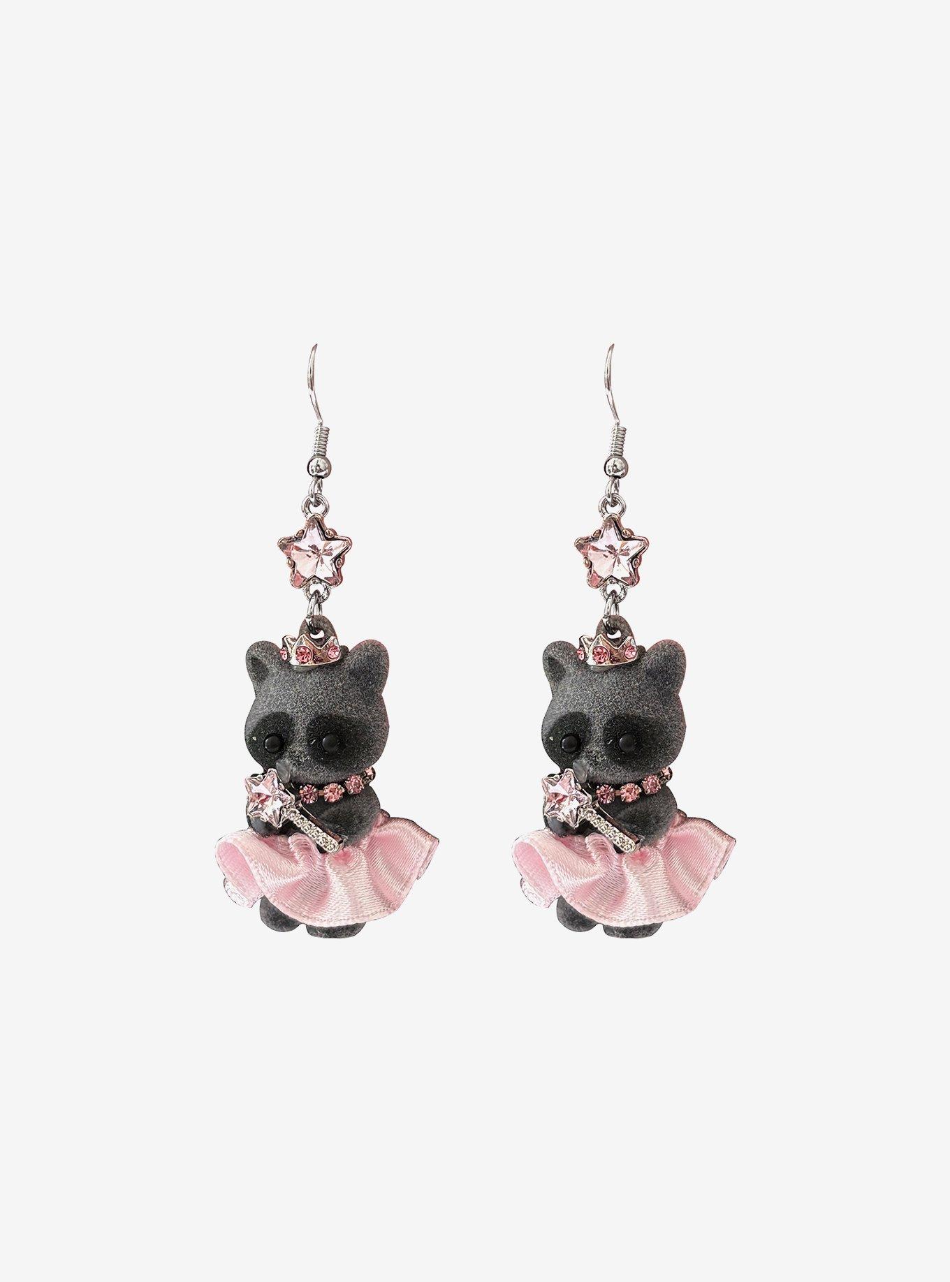 Raccoon Princess Drop Earrings, , hi-res