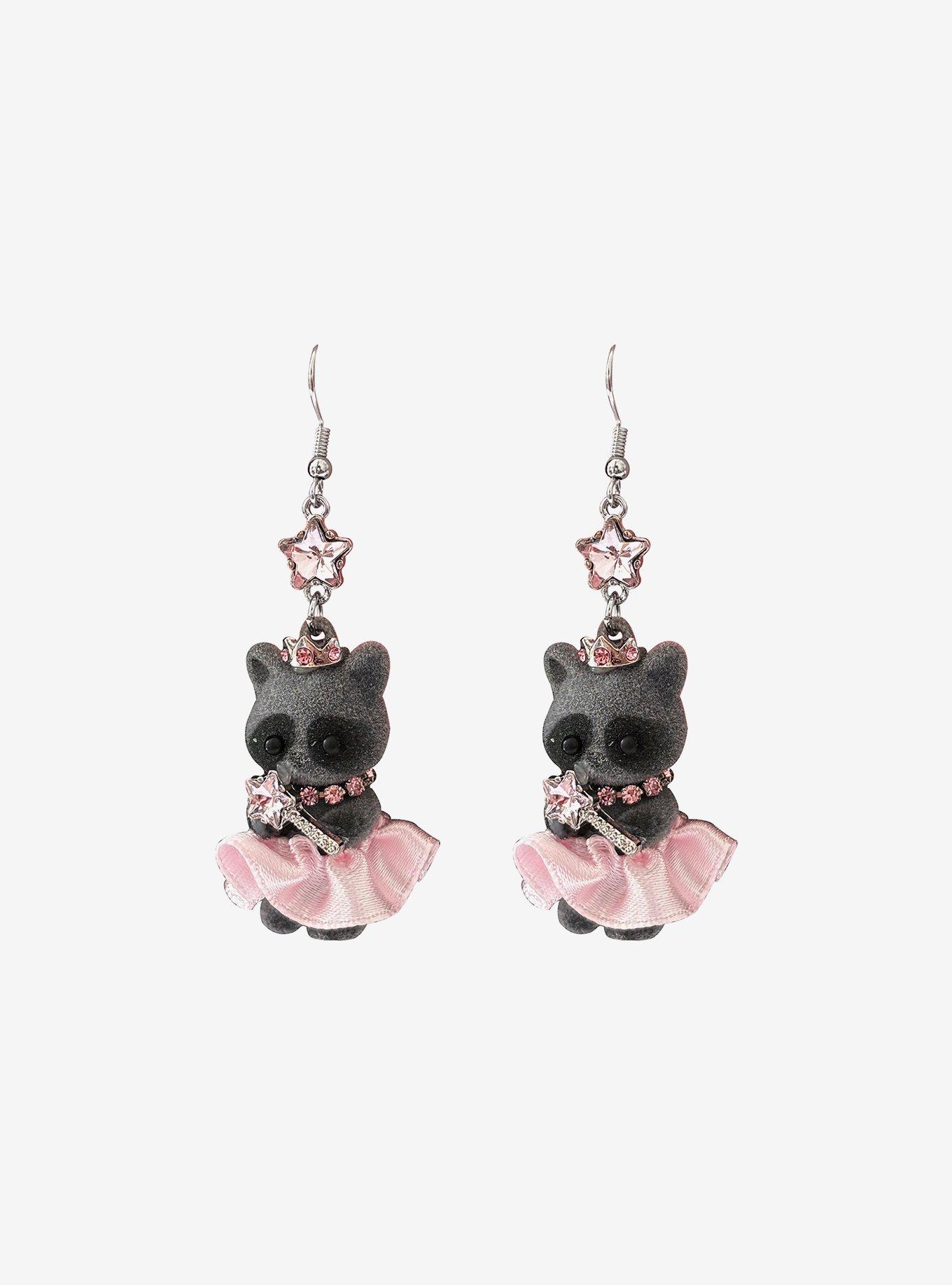 Raccoon Princess Drop Earrings, , hi-res