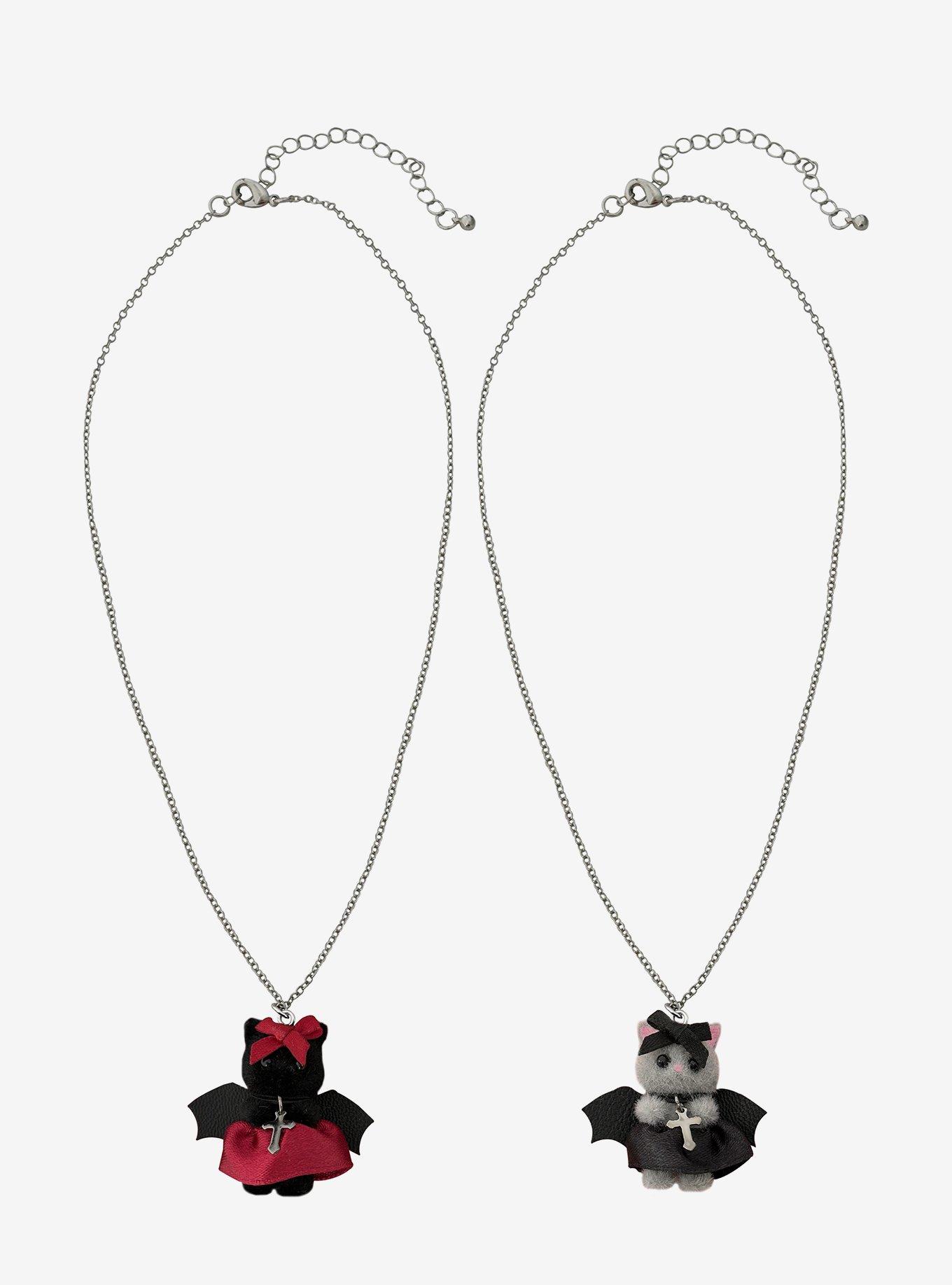 Bat & Cat Best Friend Necklace Set, , hi-res