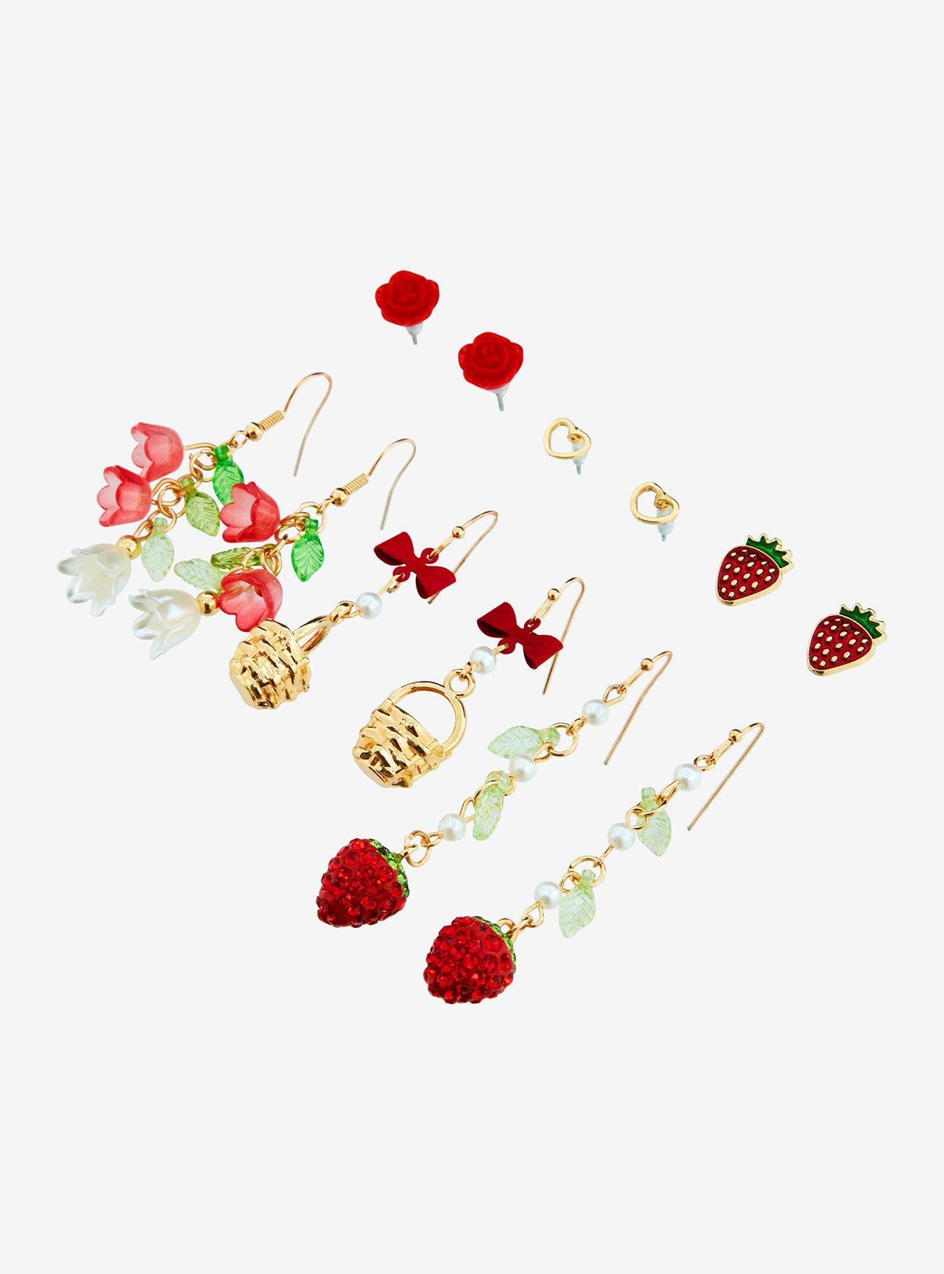 Thorn & Fable Strawberry Picnic Earring Set, , alternate