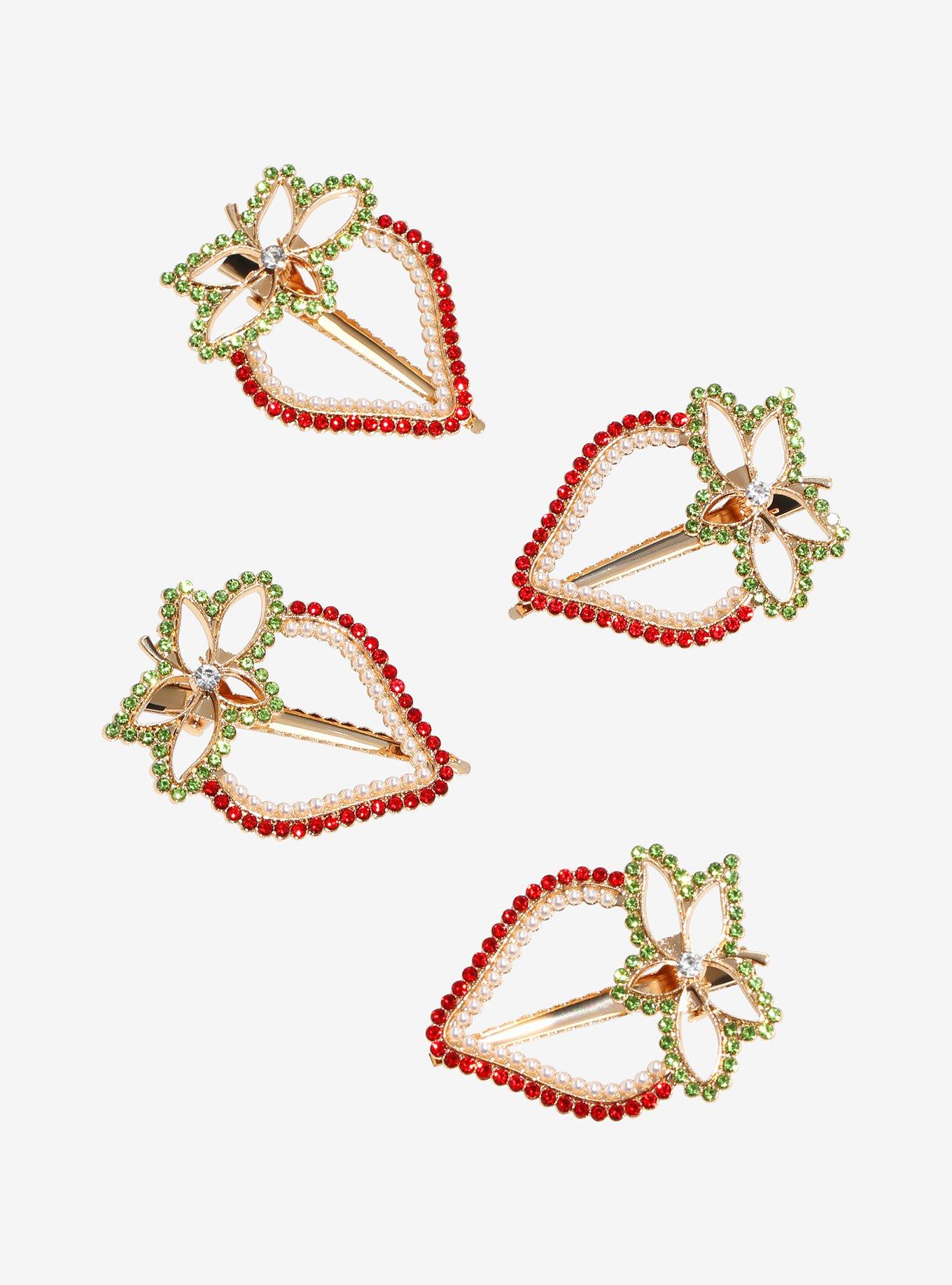 Sweet Society Bling Strawberry Hair Clip Set, , hi-res