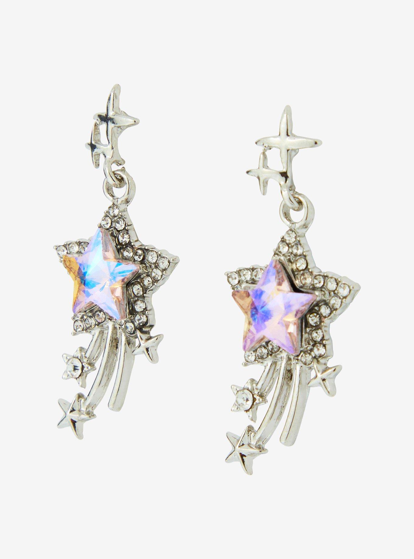 Cosmic Aura Shooting Star Bling Drop Earrings, , alternate