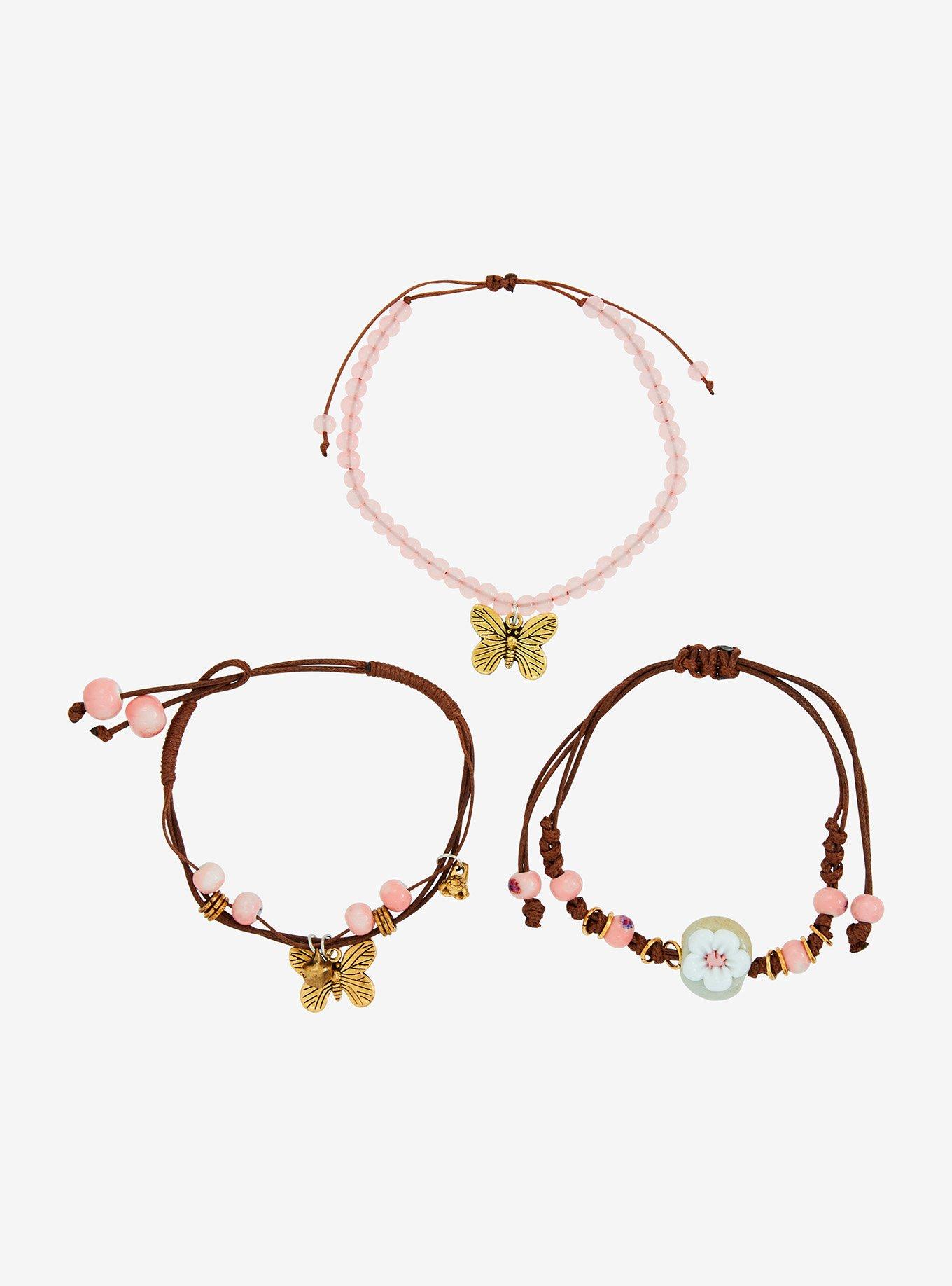 Thorn & Fable Butterfly Flower Bracelet Set, , hi-res