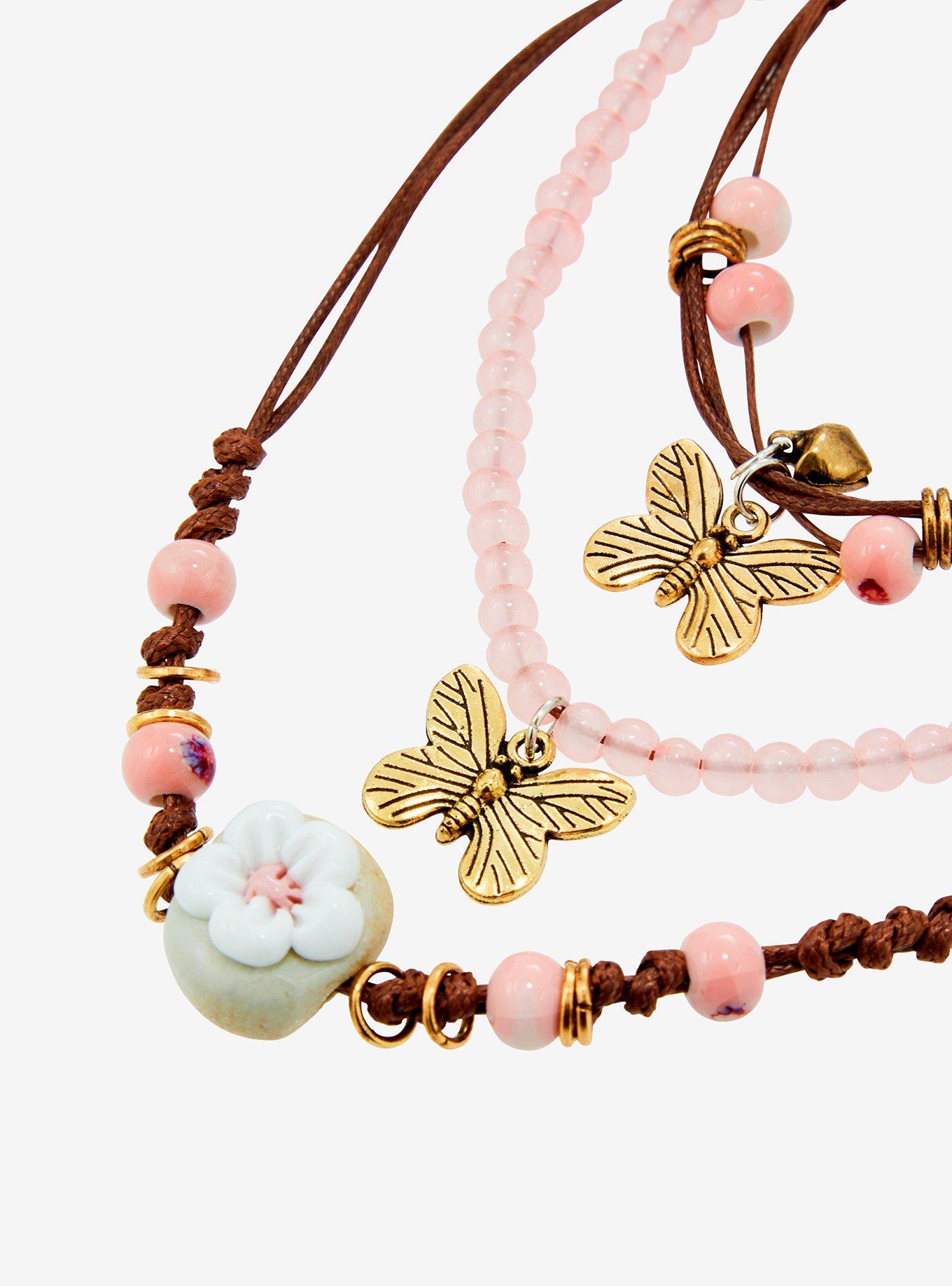 Thorn & Fable Butterfly Flower Bracelet Set, , alternate
