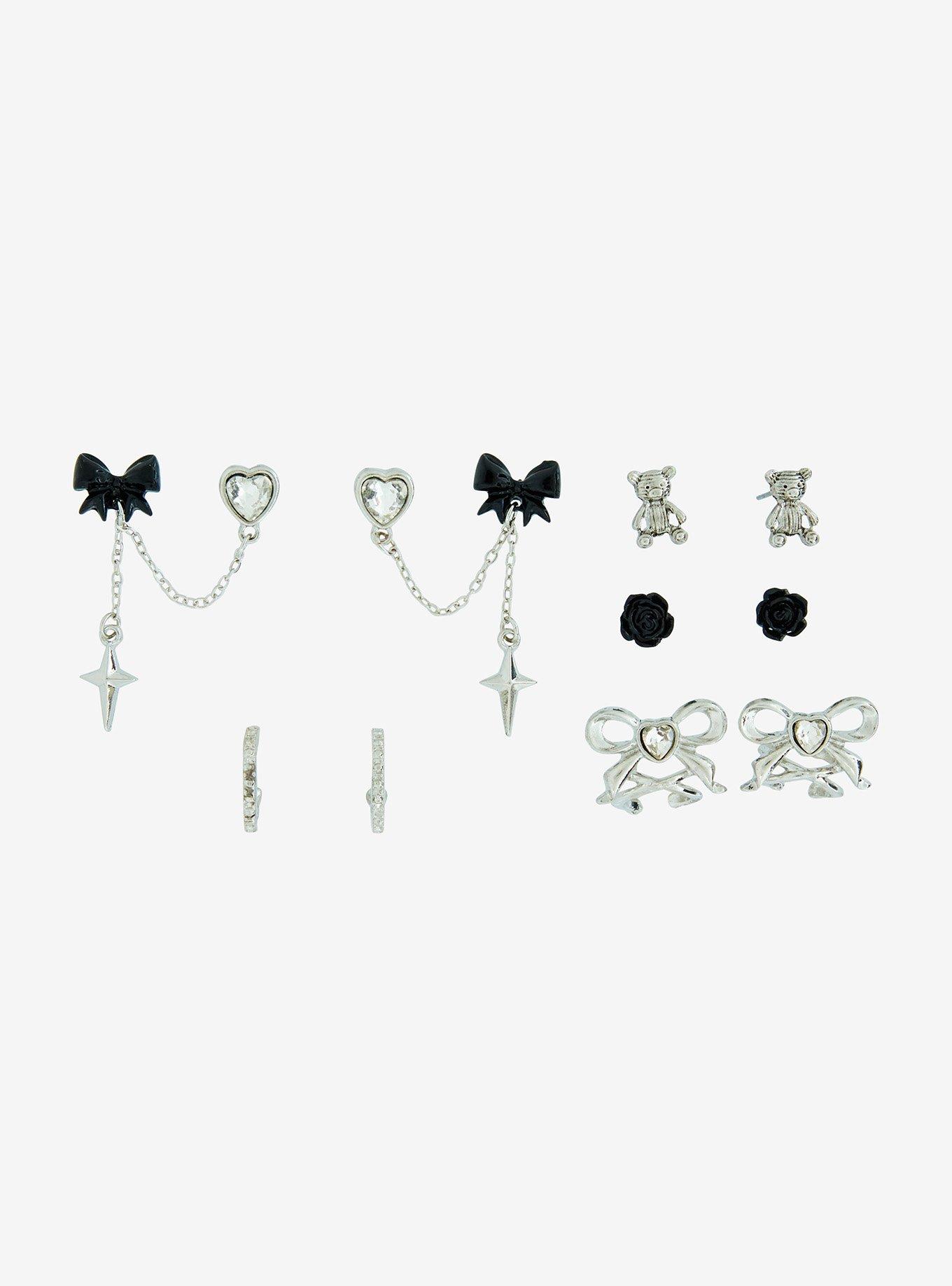Sweet Society Bear Bow Earring Set, , hi-res