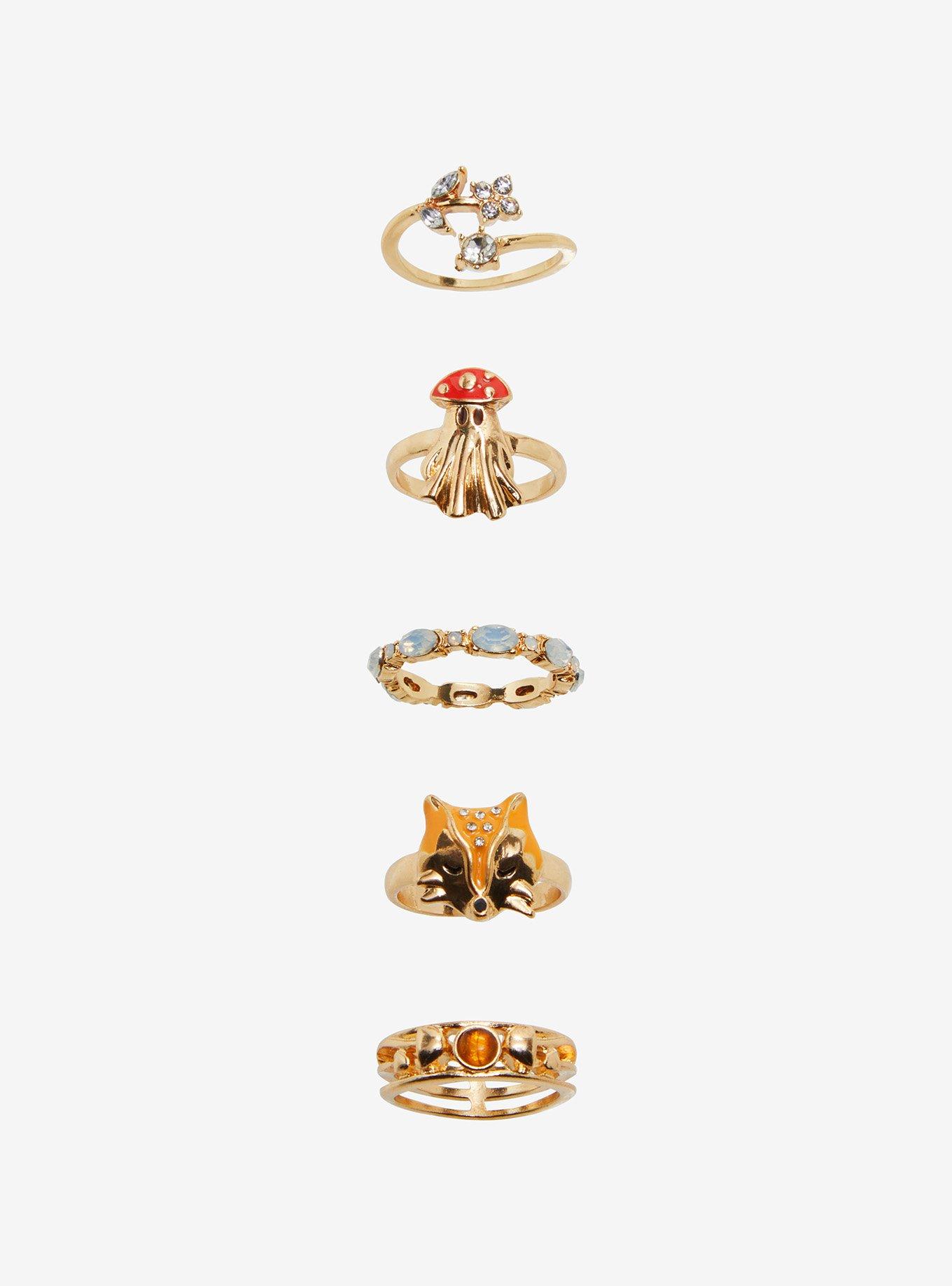 Thorn & Fable Mushroom Ghost Ring Set, , hi-res
