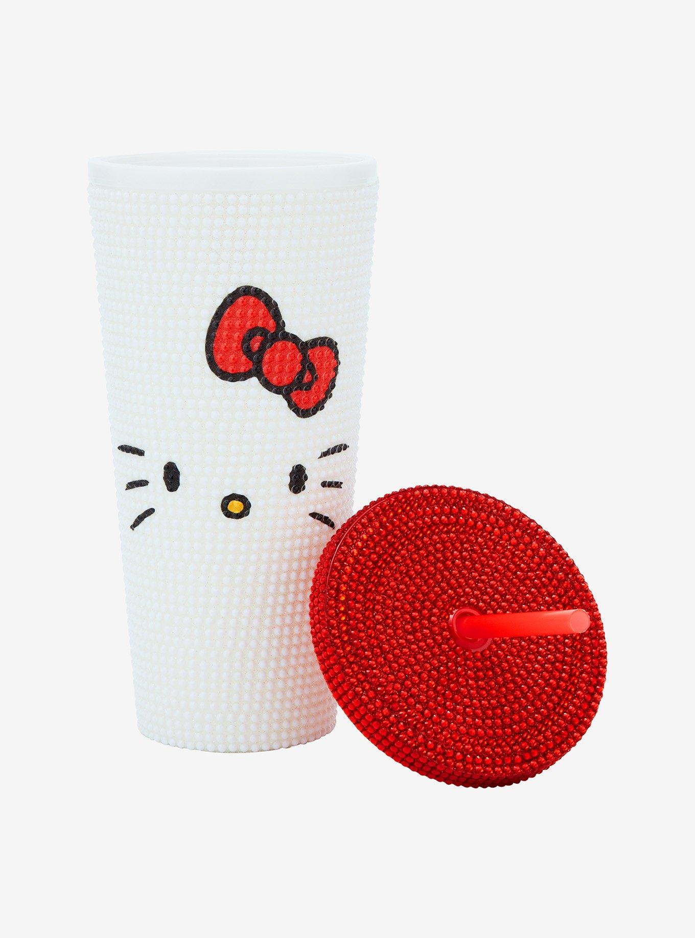 Hello Kitty Face Rhinestone Sparkle Acrylic Travel Cup, , hi-res