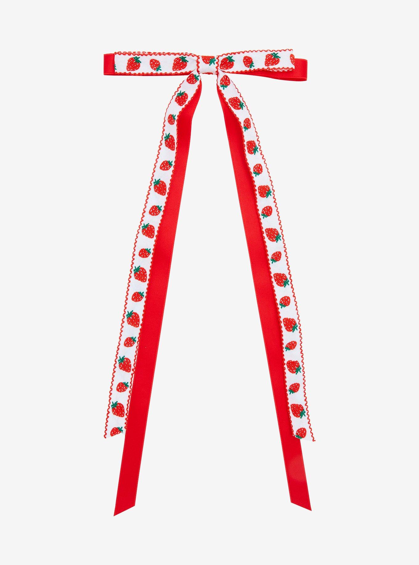 Sweet Society Strawberry Long Hair Bow, , hi-res