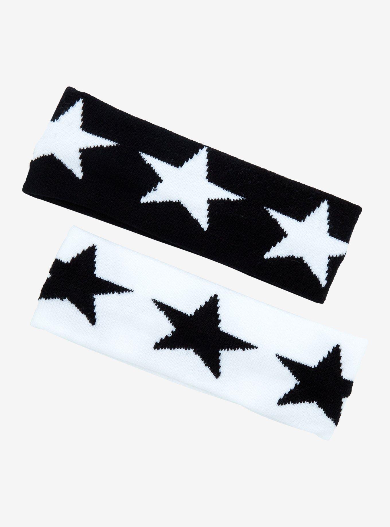 Black & White Star Stretch Headband Set, , alternate