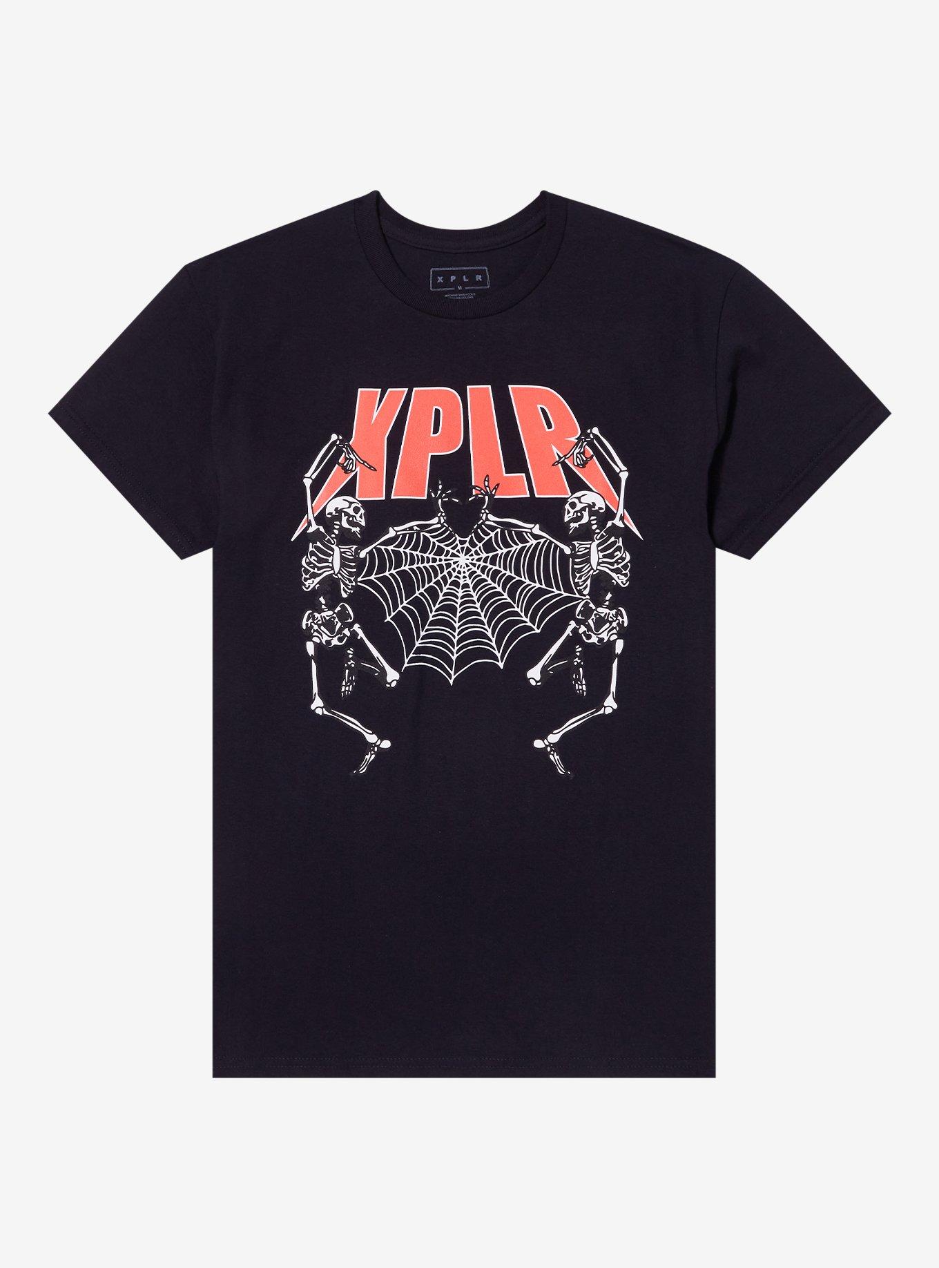XPLR By Sam And Colby Dancing Skeletons T-Shirt Hot Topic Exclusive, BLACK, alternate