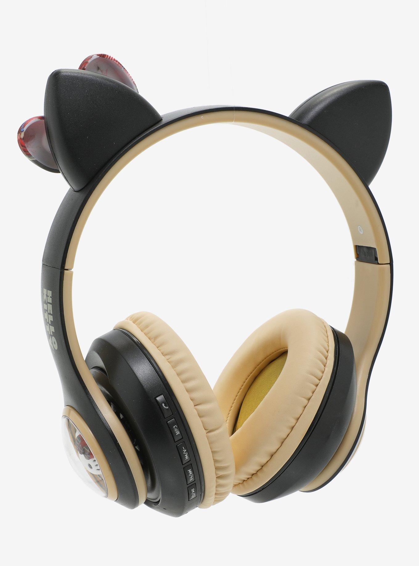 Hello Kitty Ears Plaid Light-Up Wireless Headphones, , alternate