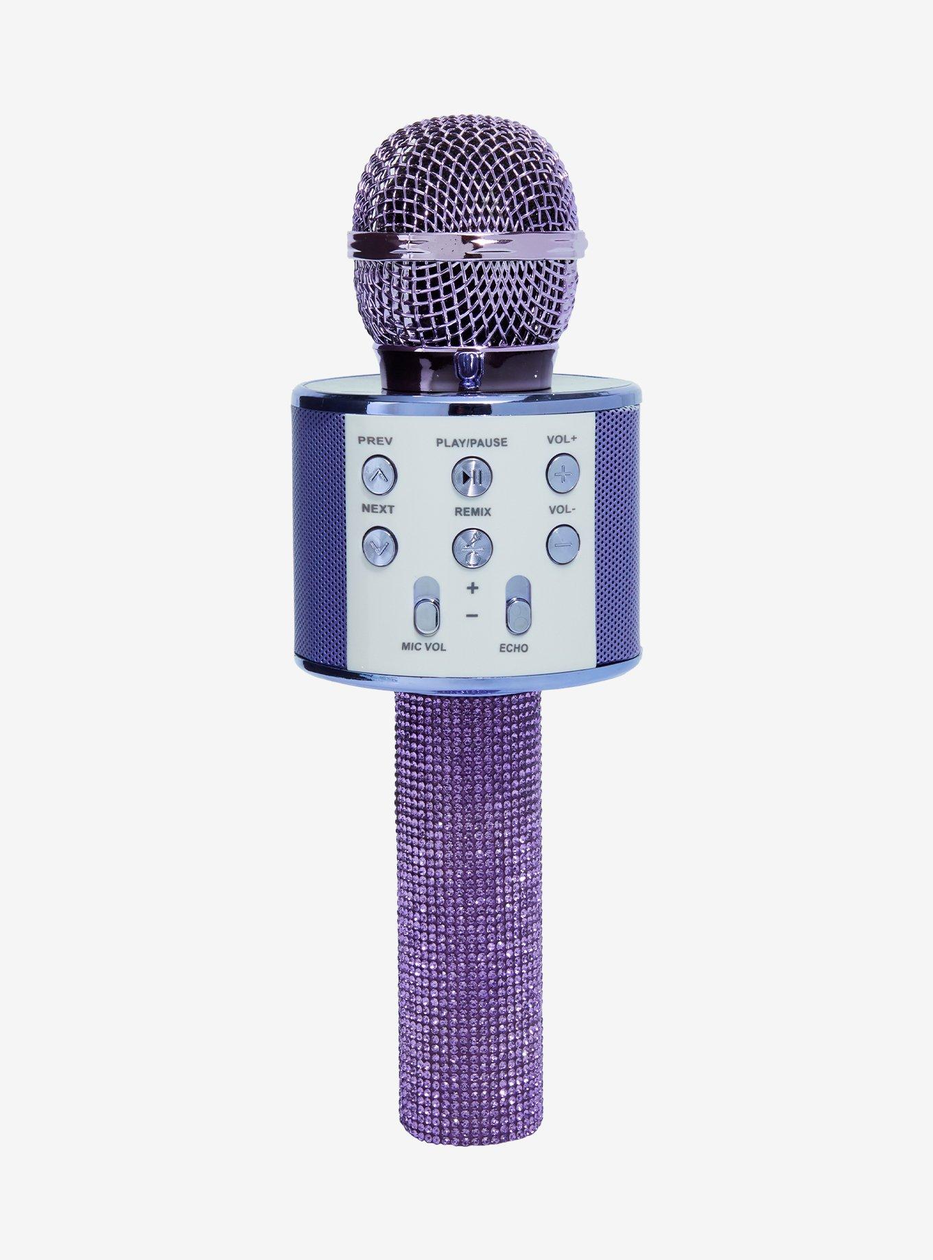 Kuromi Purple Rhinestone Wireless Karaoke Microphone, , hi-res