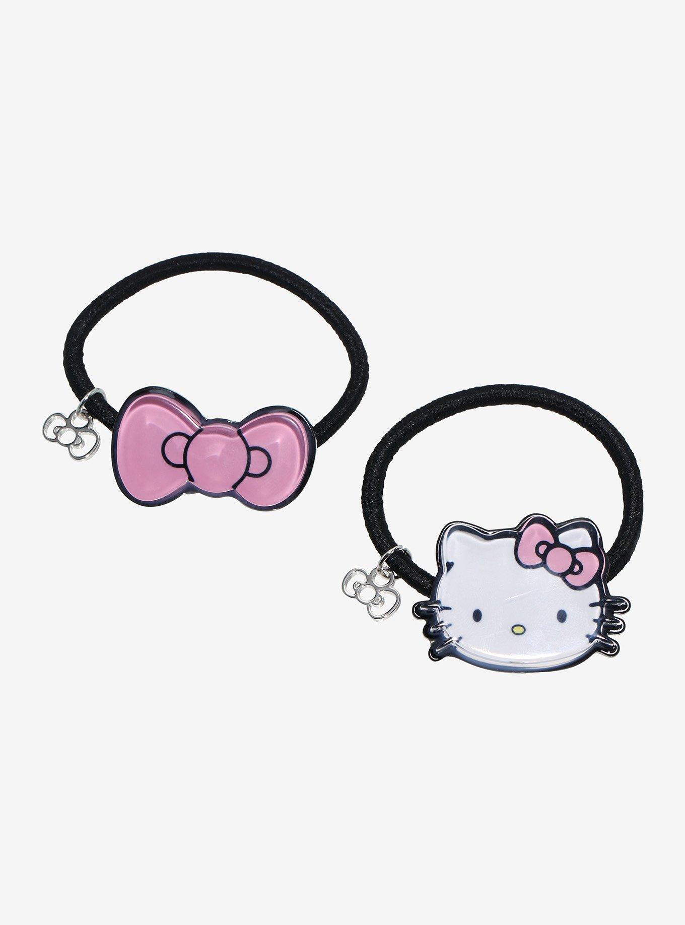 Hello Kitty Bow Charm Hair Tie Set, , hi-res