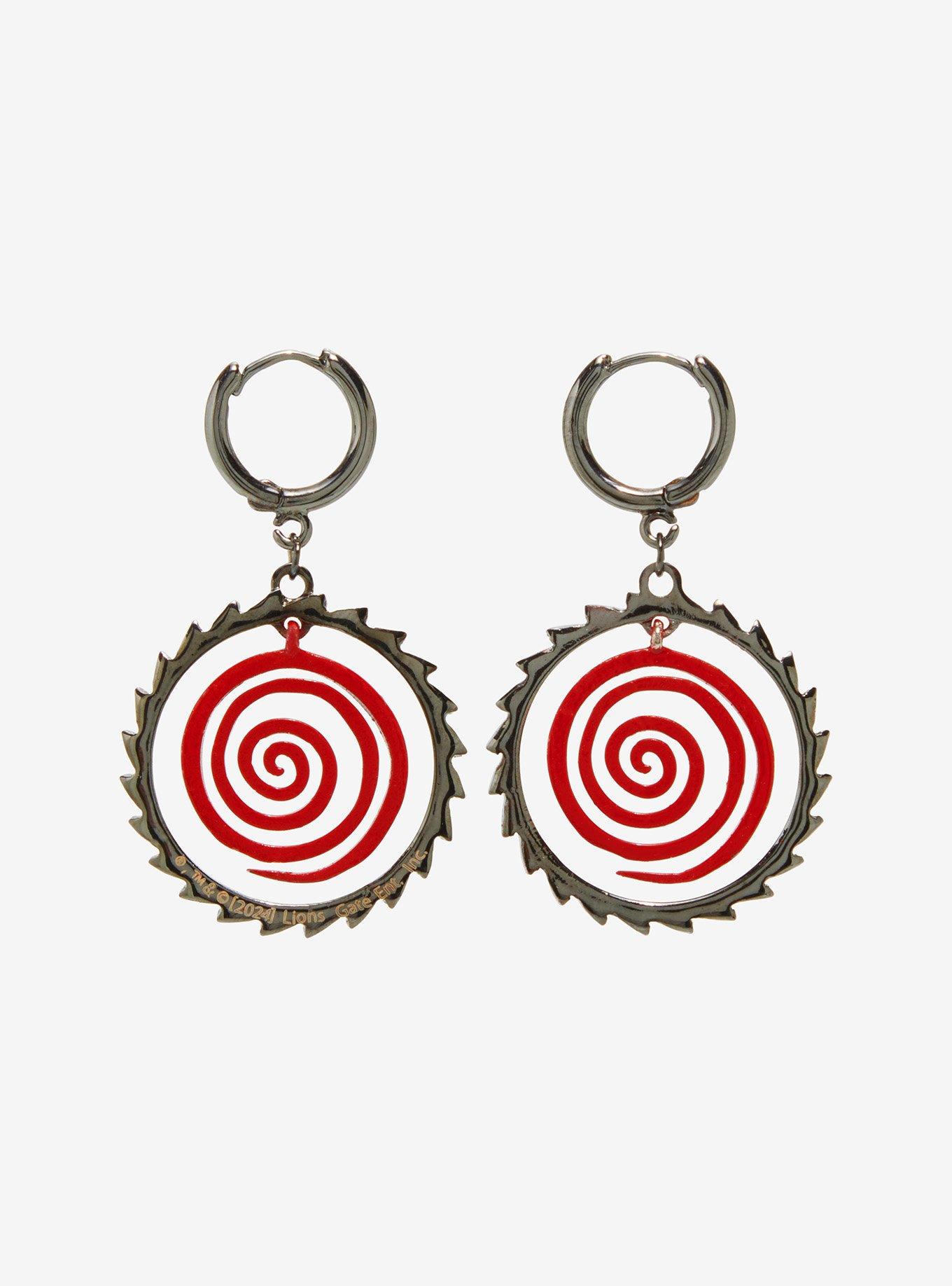 Saw Spiral Huggie Hoop Earrings, , hi-res